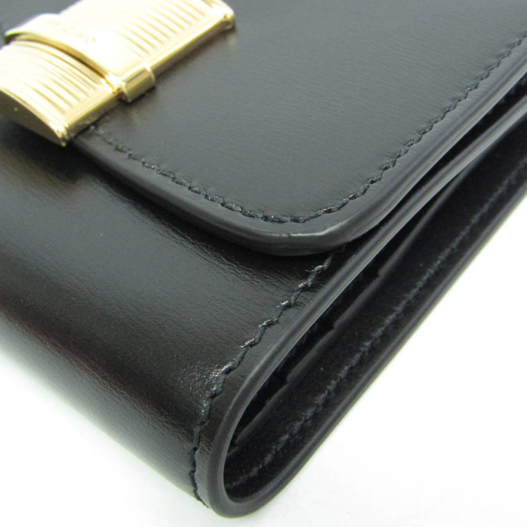 Salvatore Ferragamo Salvatore Ferragamo JL-22 0696 Women,Men Leather Wallet (tri-fold) Black Size ONE SIZE - 6 Thumbnail