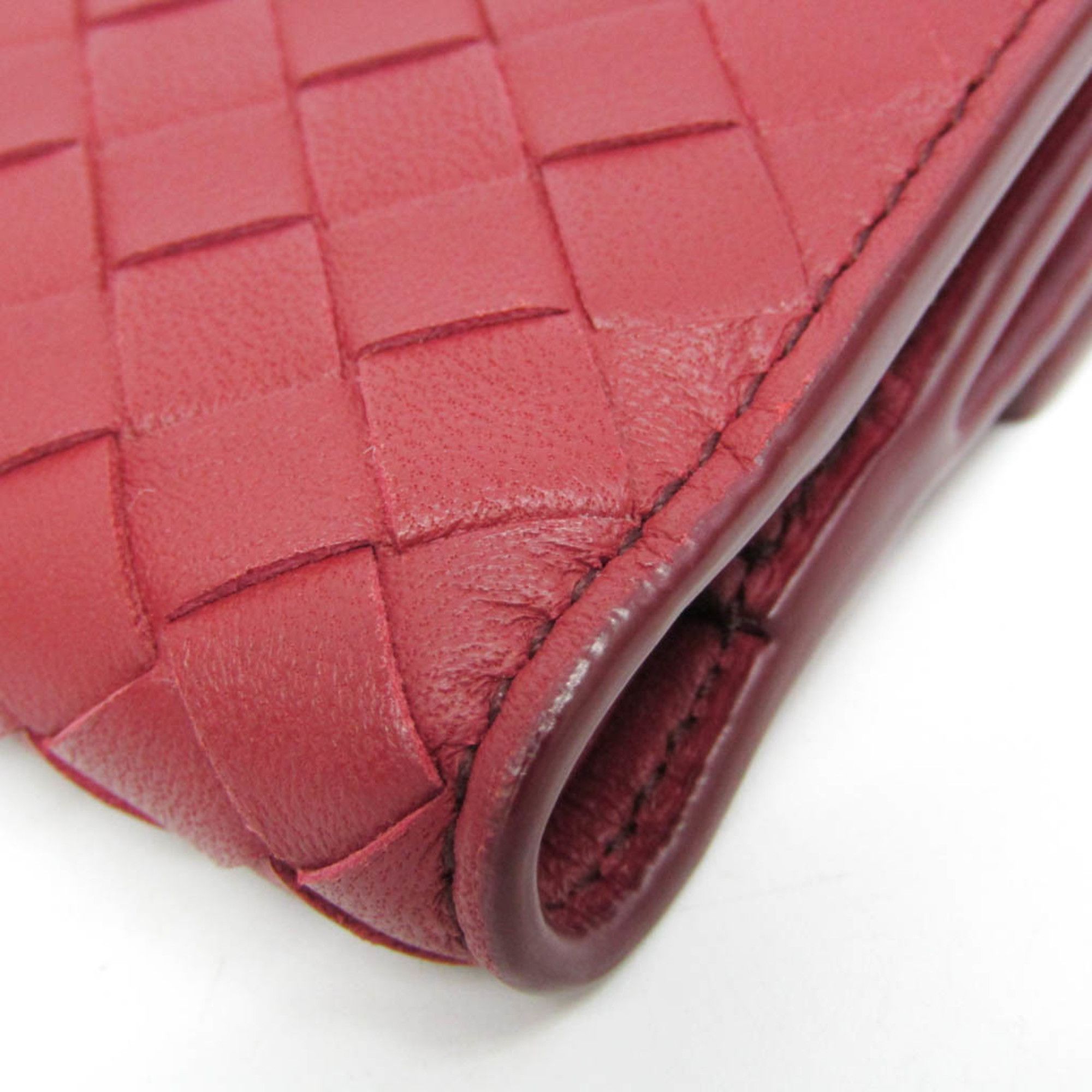 Bottega Veneta Bottega Veneta Intrecciato Compact Wallet Women,Men Leather Wallet (bi-fold) Red Color Size ONE SIZE - 7 Thumbnail