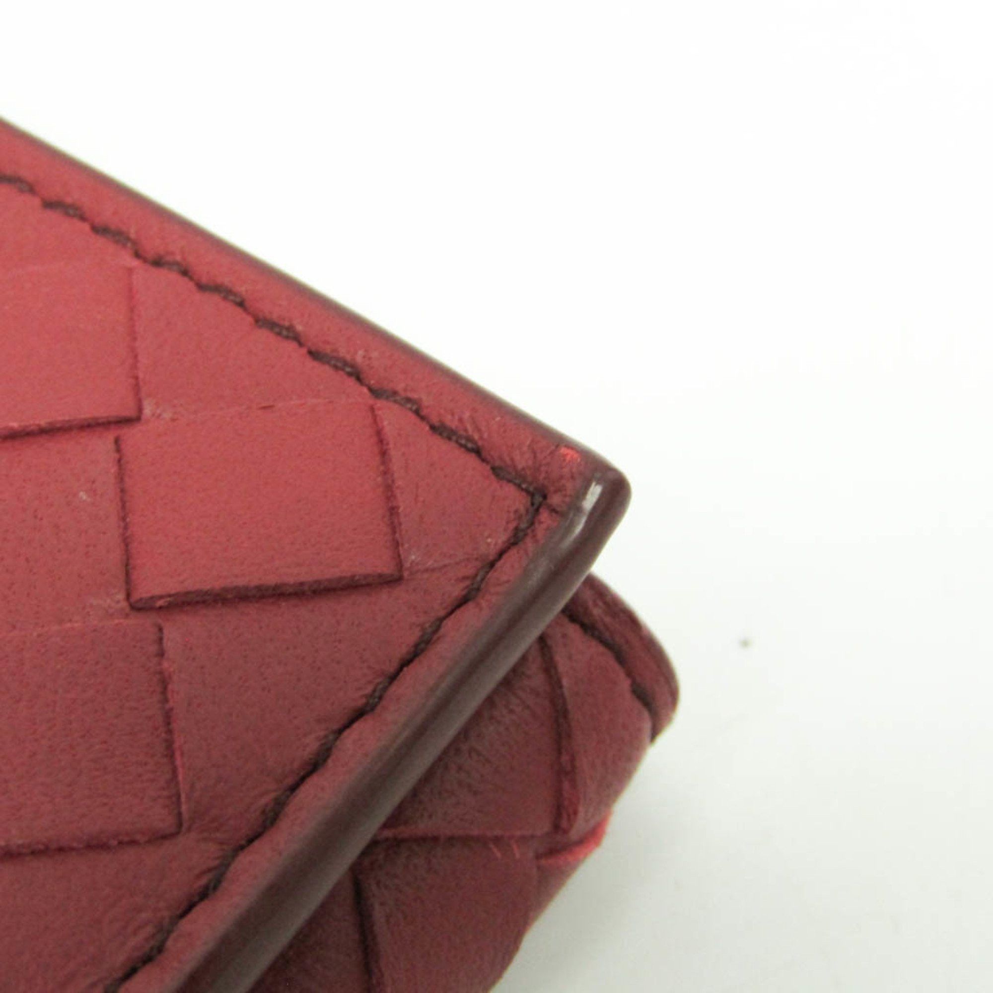 Bottega Veneta Bottega Veneta Intrecciato Compact Wallet Women,Men Leather Wallet (bi-fold) Red Color Size ONE SIZE - 10 Thumbnail