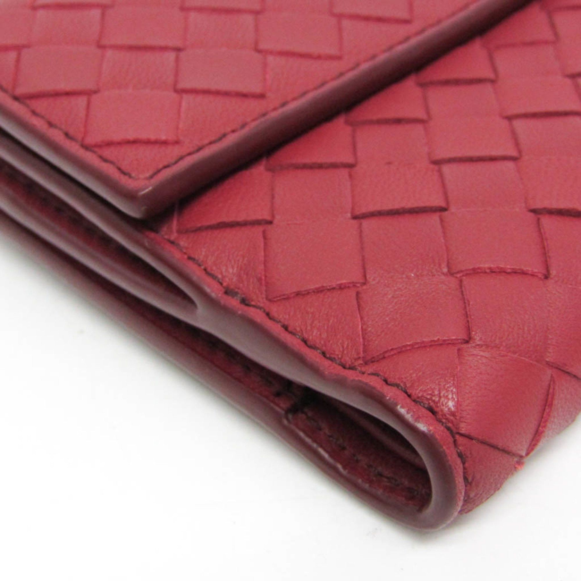 Bottega Veneta Bottega Veneta Intrecciato Compact Wallet Women,Men Leather Wallet (bi-fold) Red Color Size ONE SIZE - 6 Thumbnail