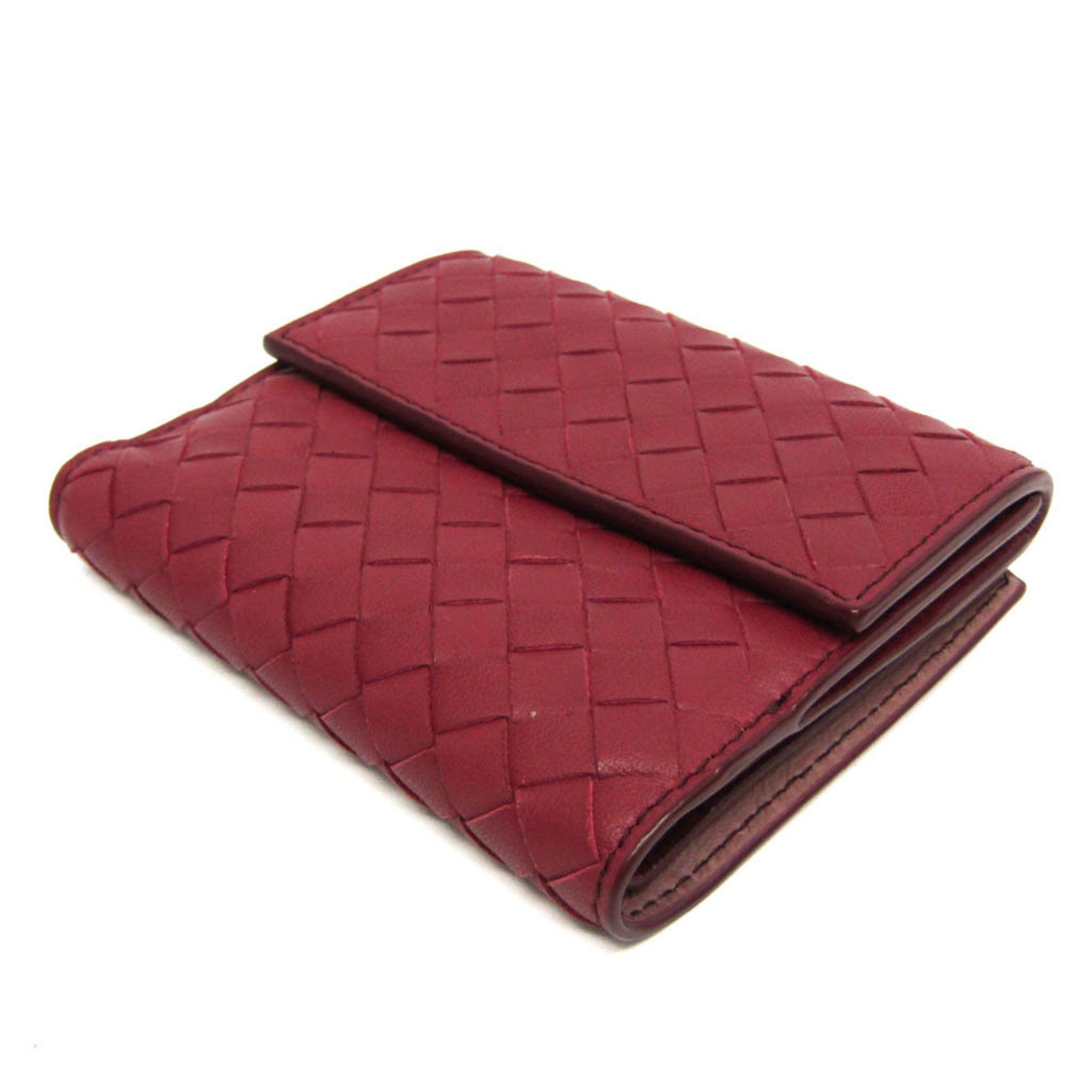 Bottega Veneta Bottega Veneta Intrecciato Compact Wallet Women,Men Leather Wallet (bi-fold) Red Color Size ONE SIZE - 3 Thumbnail