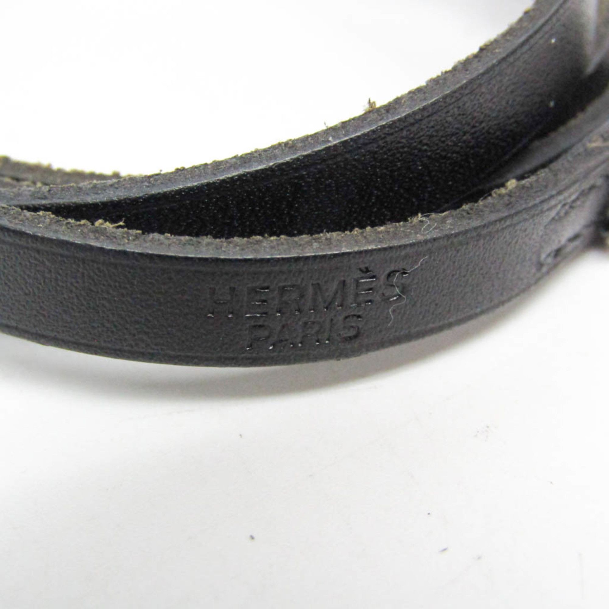 Hermes Hermes Hapi API I 4-strand Bracelet Choker Leather,Metal Bangle Silver,Black Size ONE SIZE - 10 Thumbnail