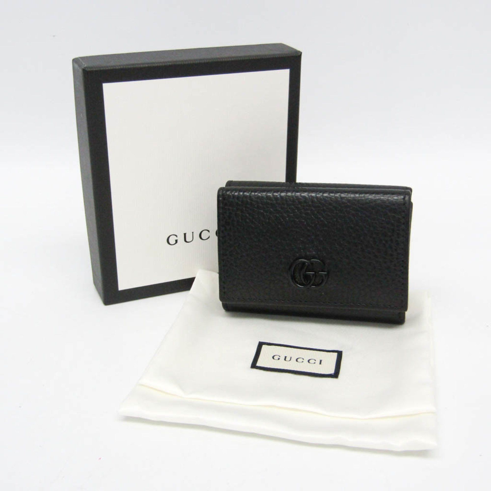 Gucci Gucci Double G 735212 Women,Men Leather Wallet (tri-fold) Black Size ONE SIZE - 2 Thumbnail