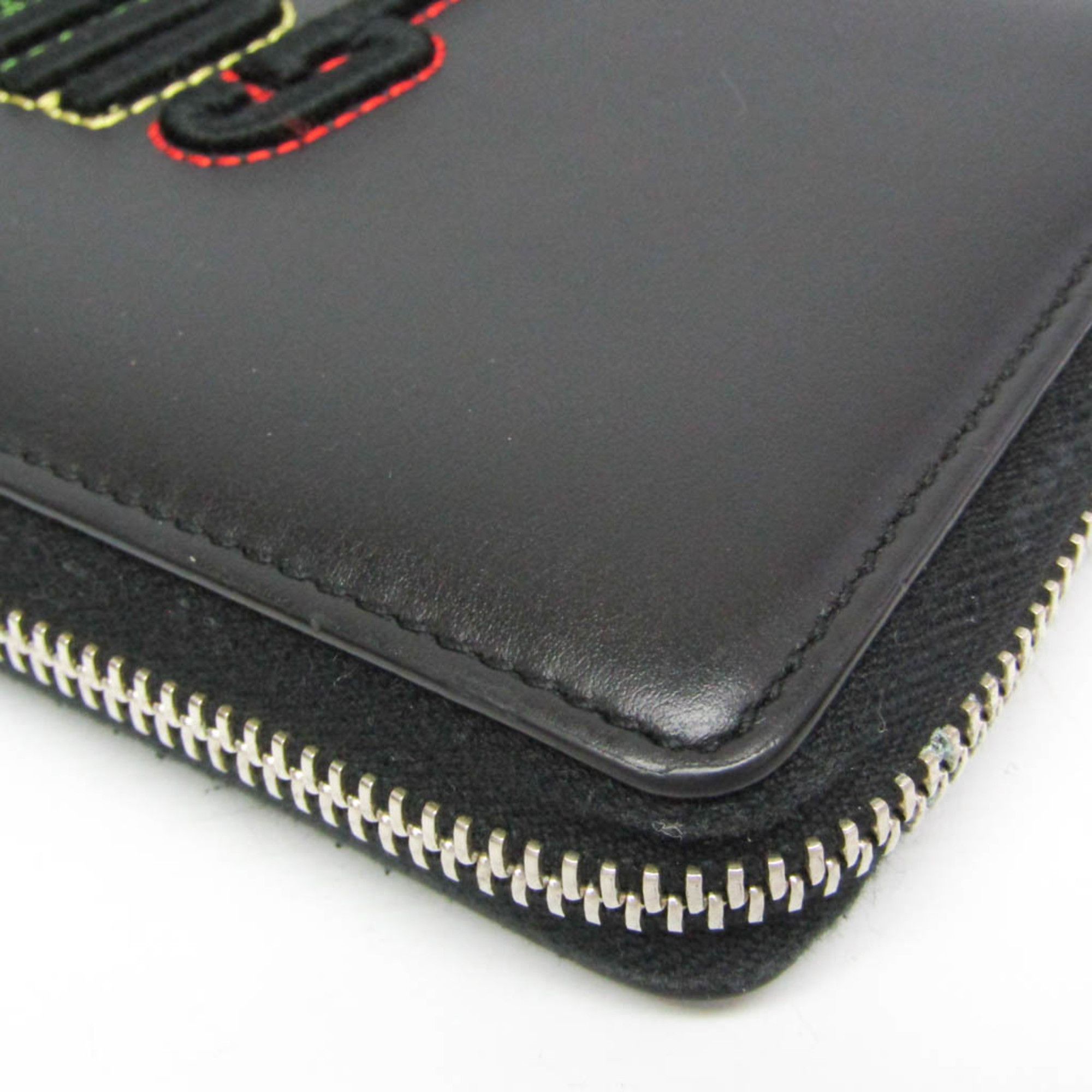 Gucci Gucci Blade Embroidery 597677 Men,Women Leather Long Wallet (bi-fold) Black Size ONE SIZE - 10 Thumbnail