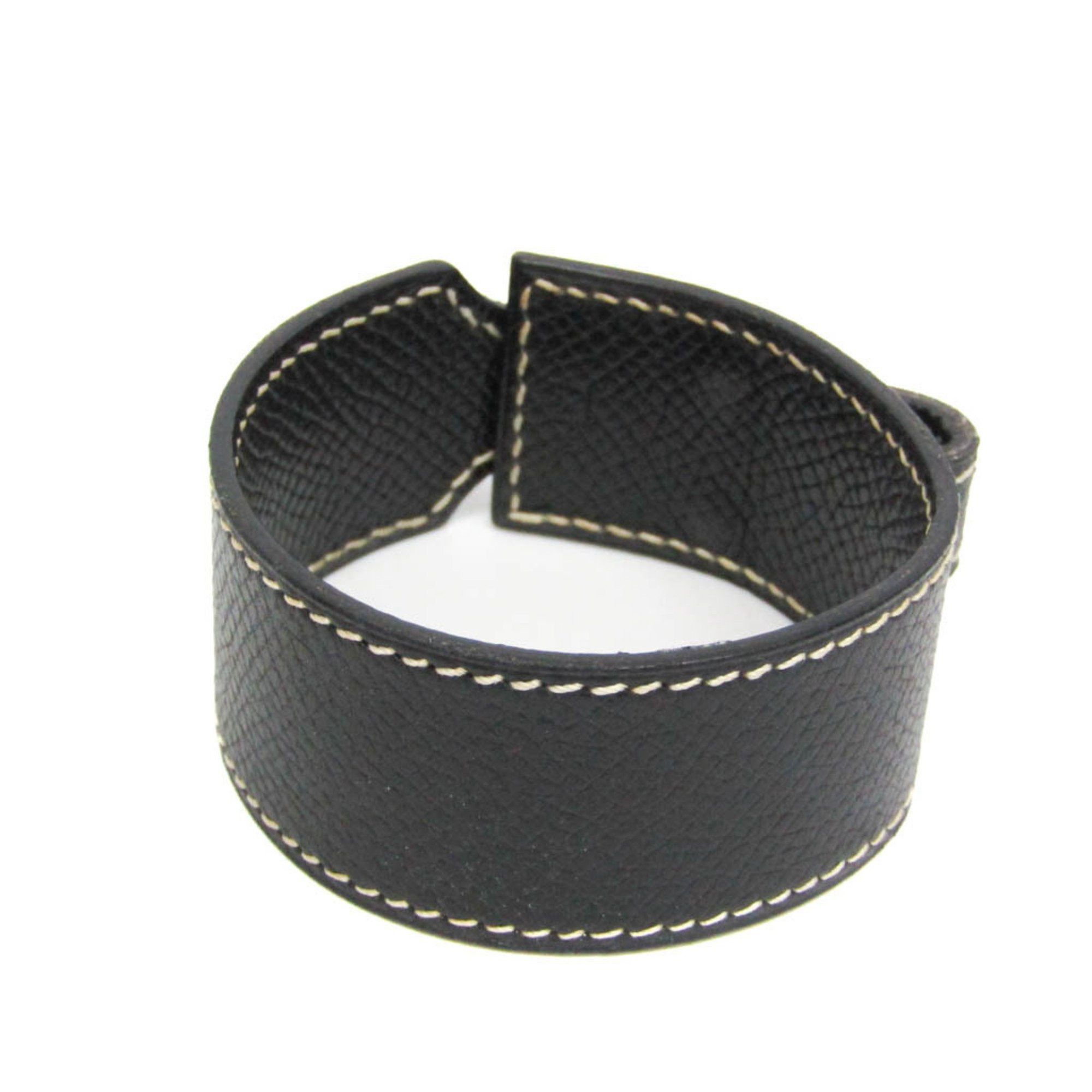 Hermes Hermes Nabab Leather Bangle Black Size ONE SIZE - 3 Thumbnail