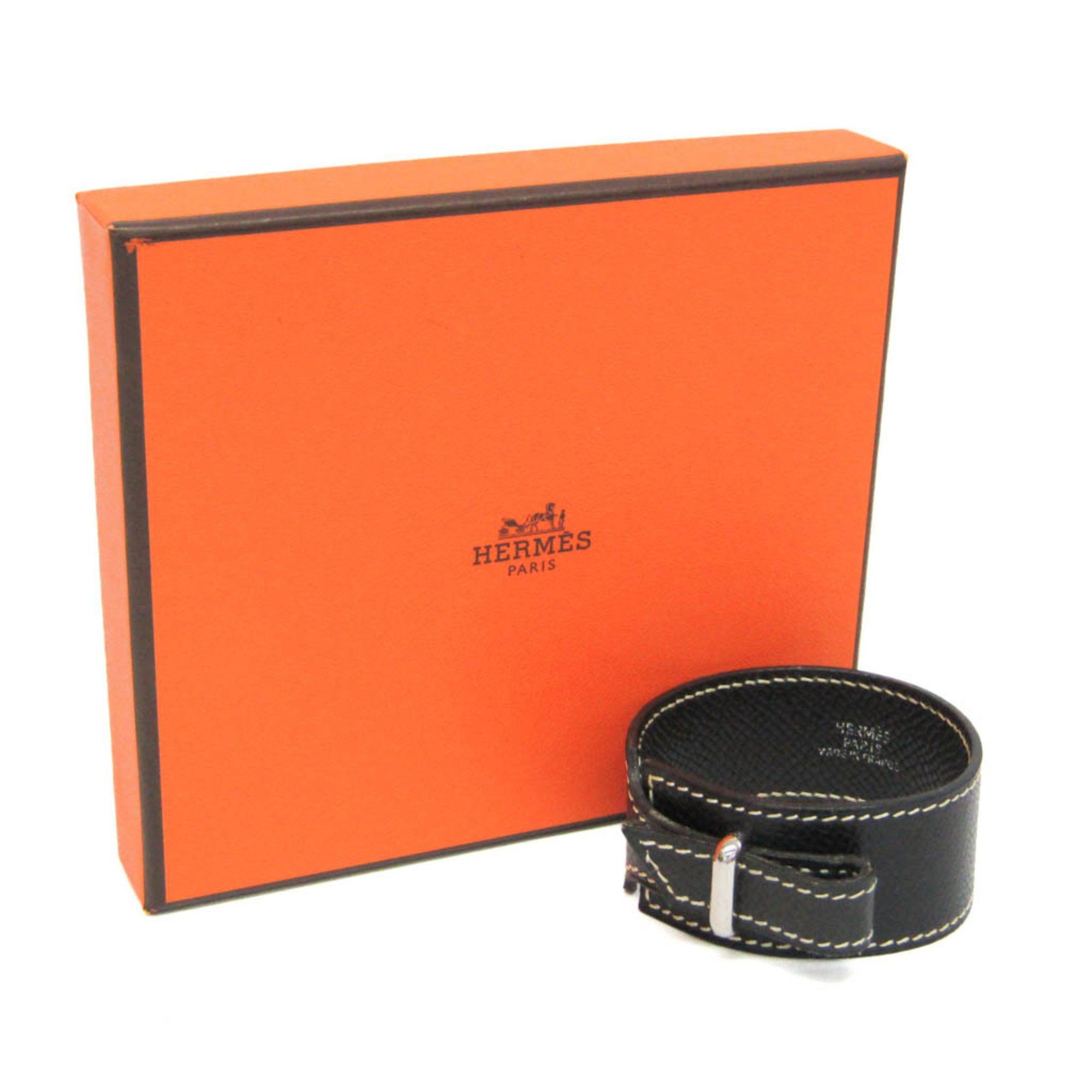 Hermes Hermes Nabab Leather Bangle Black Size ONE SIZE - 2 Thumbnail