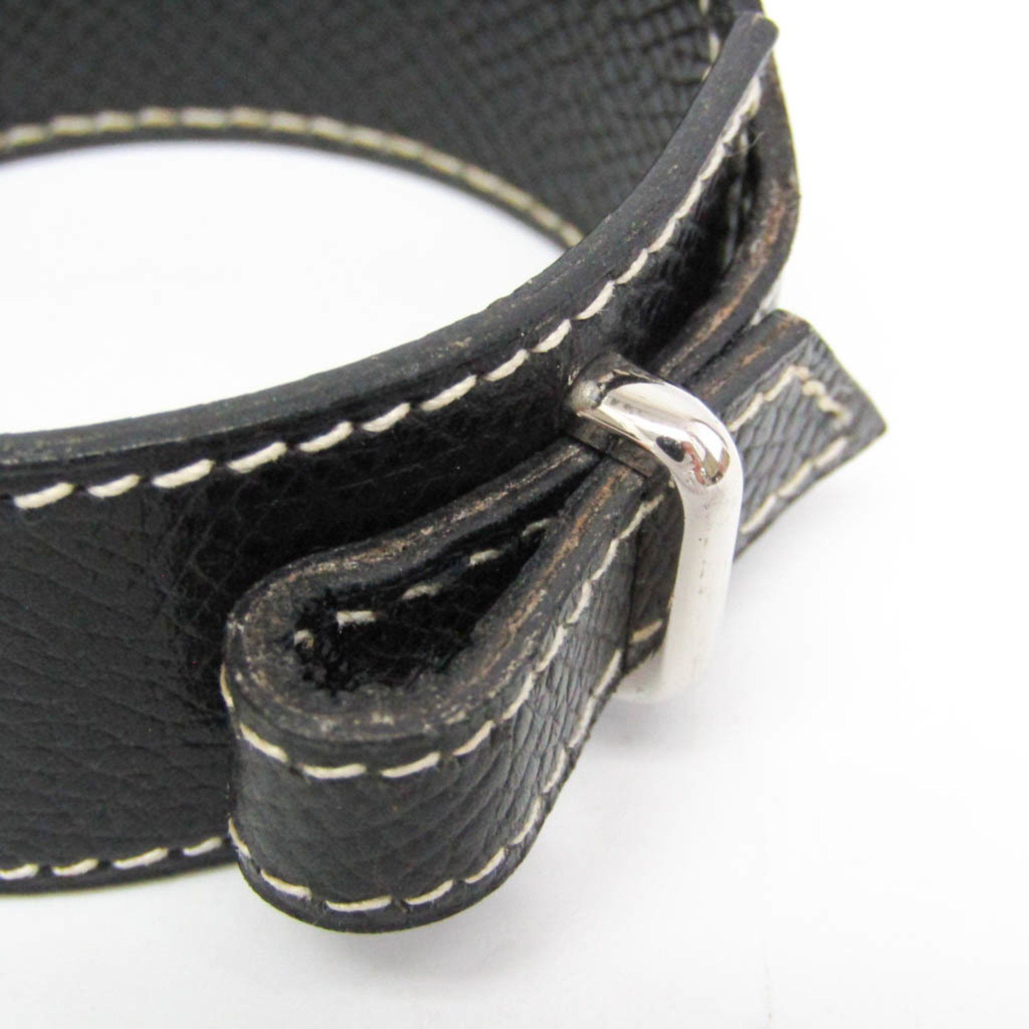 Hermes Hermes Nabab Leather Bangle Black Size ONE SIZE - 6 Thumbnail