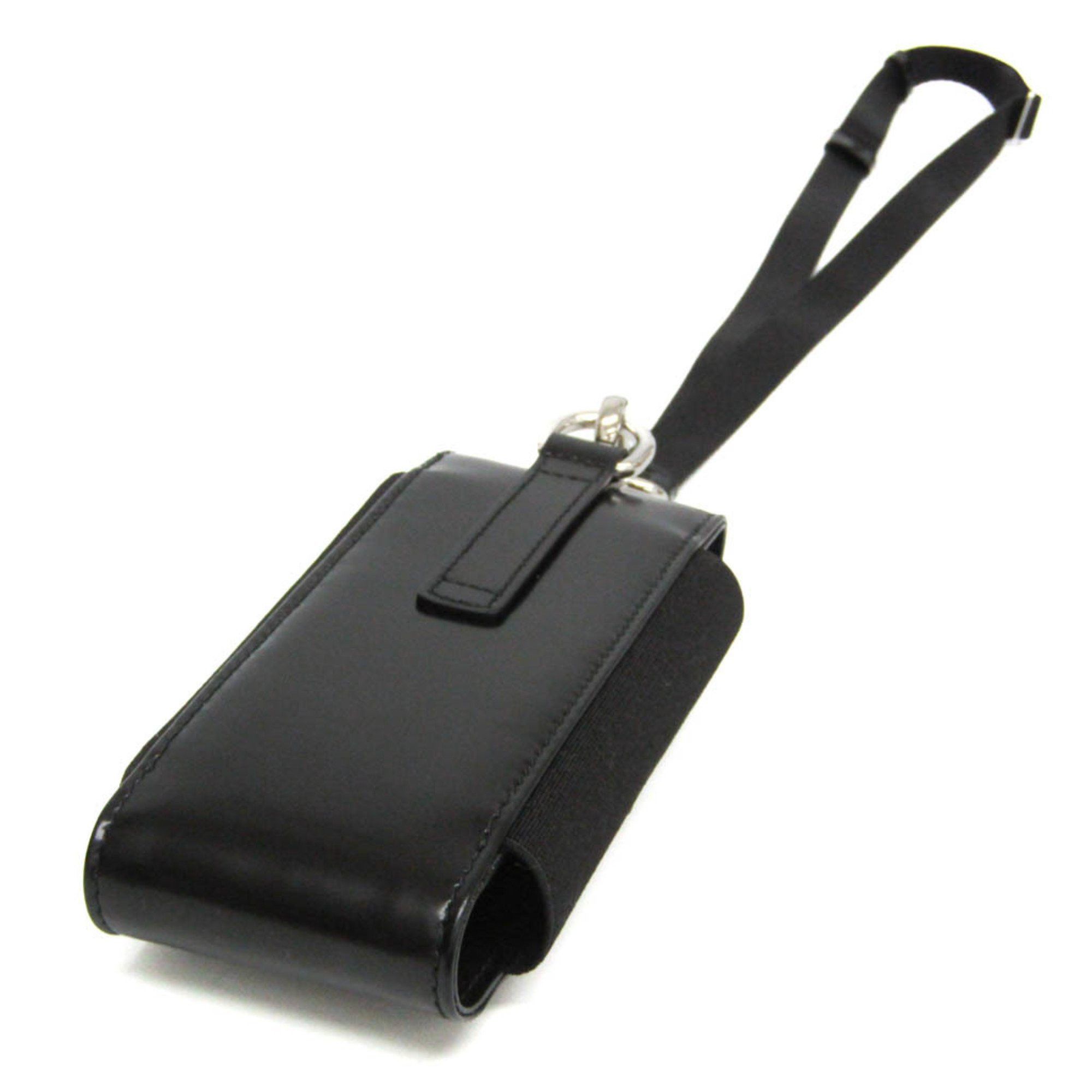 Prada Prada Triangle Logo Phone Pouch Men,Women Leather Pouch Black Size ONE SIZE - 3 Thumbnail