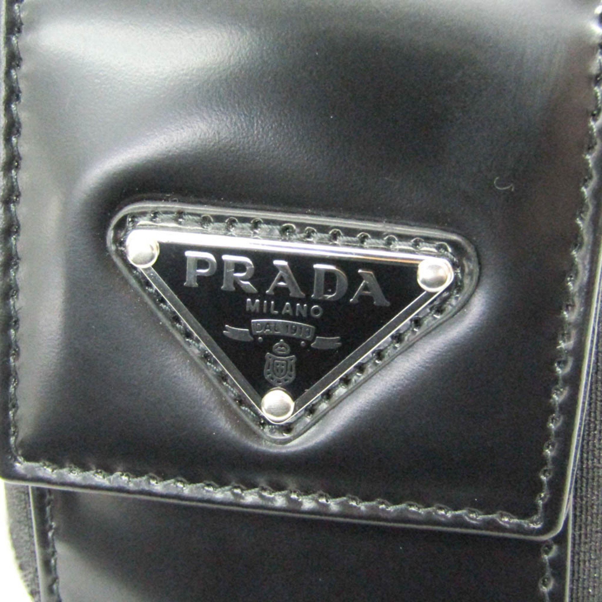 Prada Prada Triangle Logo Phone Pouch Men,Women Leather Pouch Black Size ONE SIZE - 8 Thumbnail