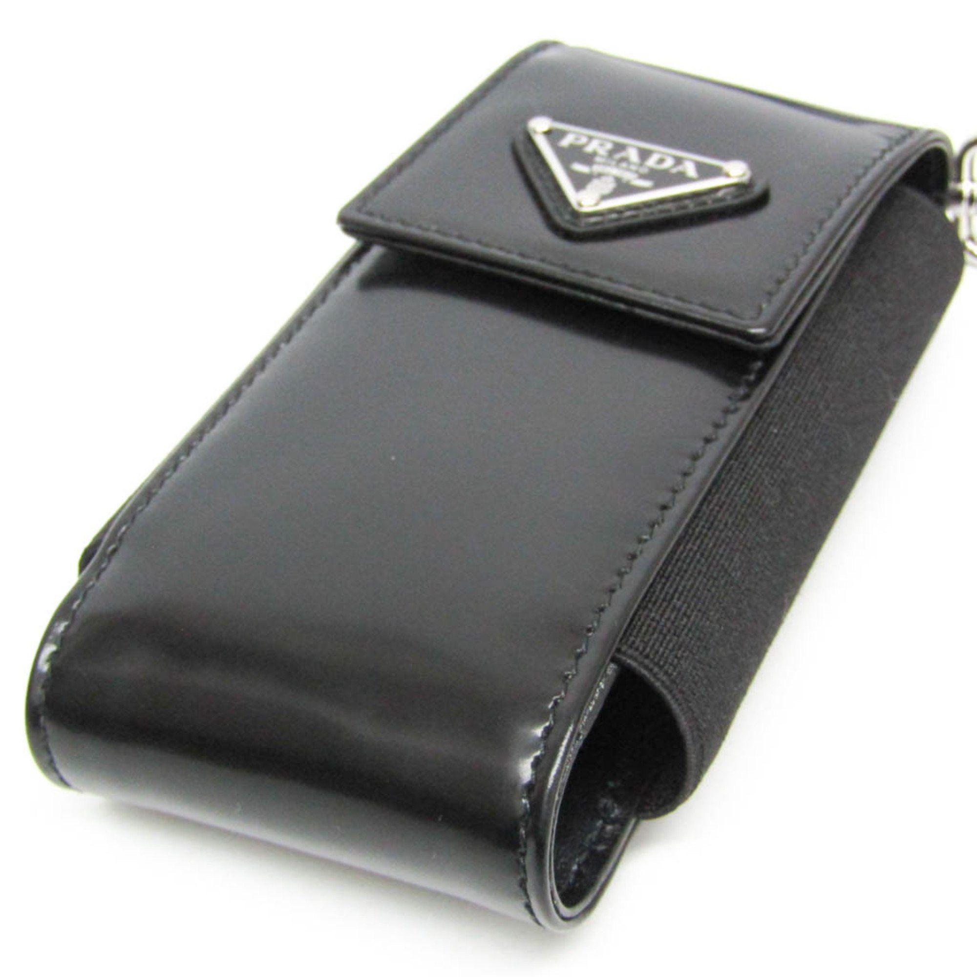 Prada Prada Triangle Logo Phone Pouch Men,Women Leather Pouch Black Size ONE SIZE - 5 Thumbnail