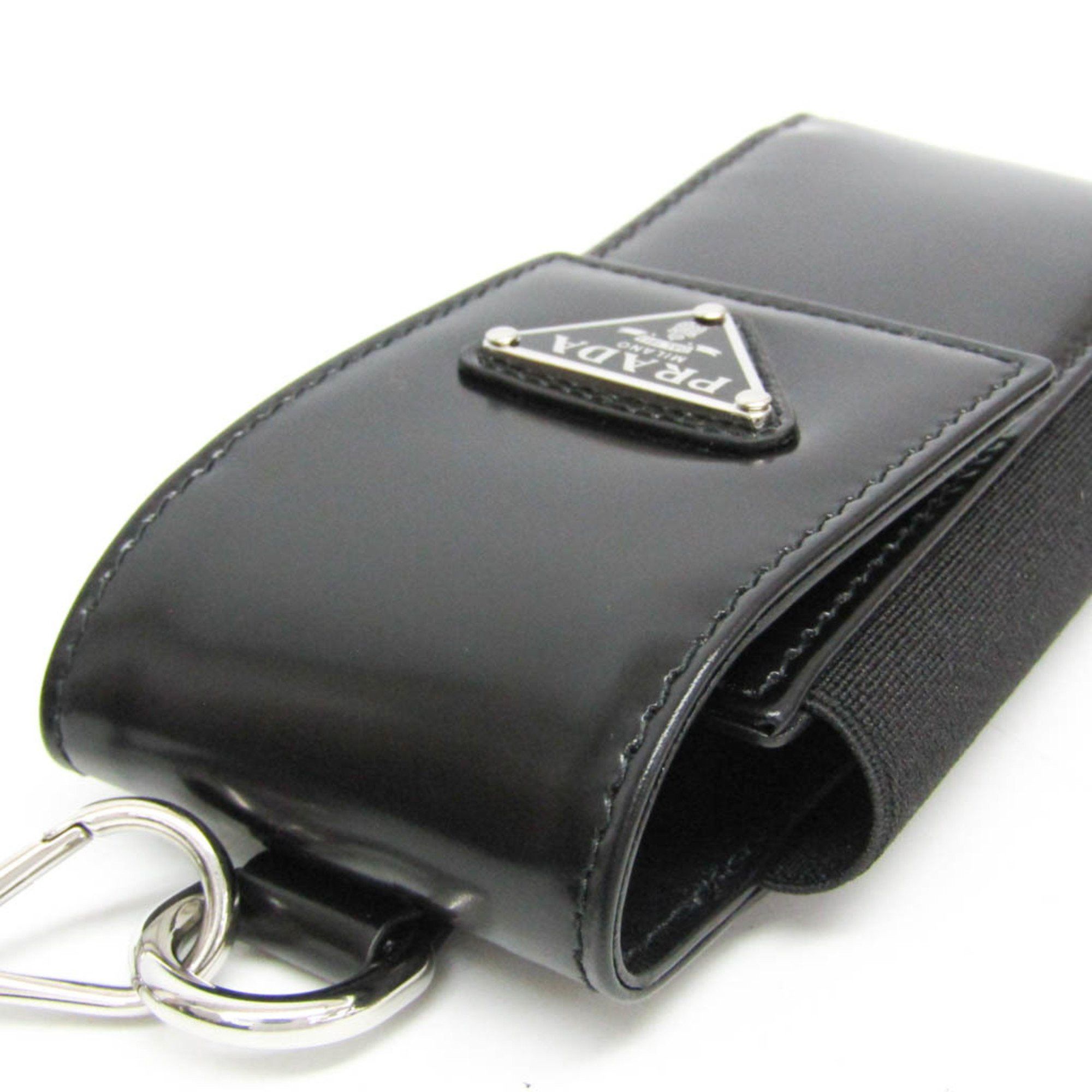Prada Prada Triangle Logo Phone Pouch Men,Women Leather Pouch Black Size ONE SIZE - 6 Thumbnail