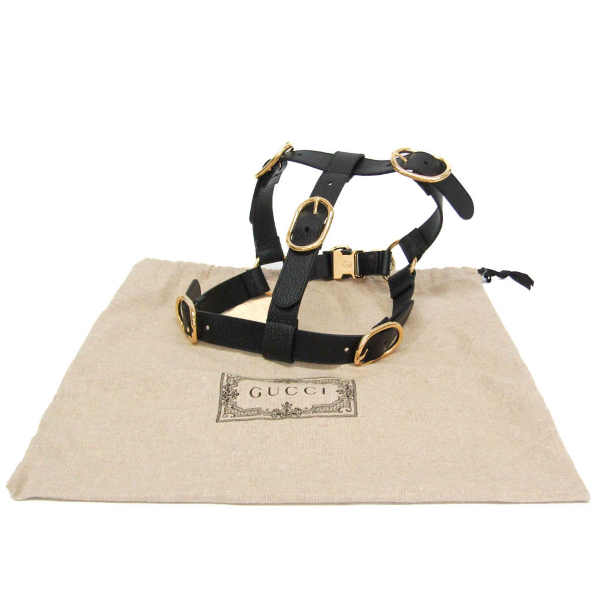 Gucci Gucci Interlocking G Pet Harness Large Size 695253 Dog Harness Leather Black Size ONE SIZE - 2 Thumbnail