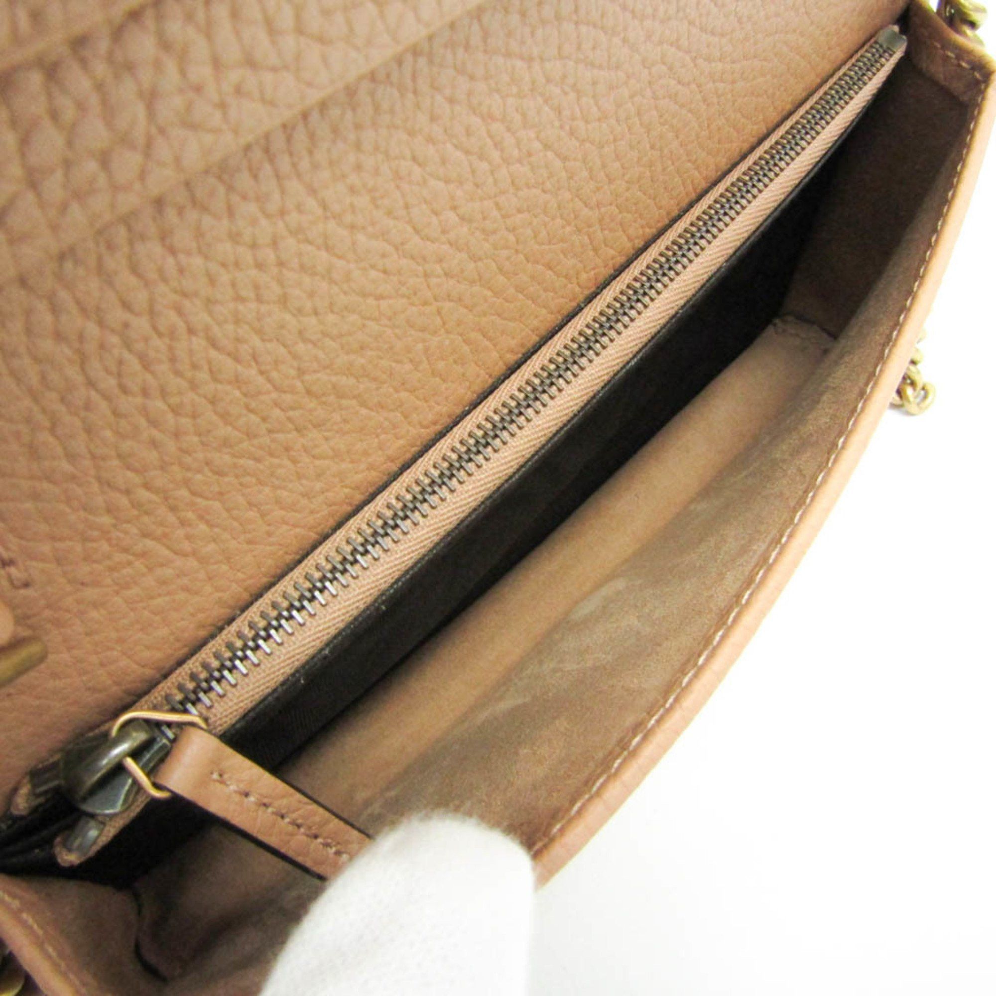 Gucci Gucci Interlocking G 746056 Women's Leather Chain/Shoulder Wallet Light Brown Size ONE SIZE - 11 Thumbnail
