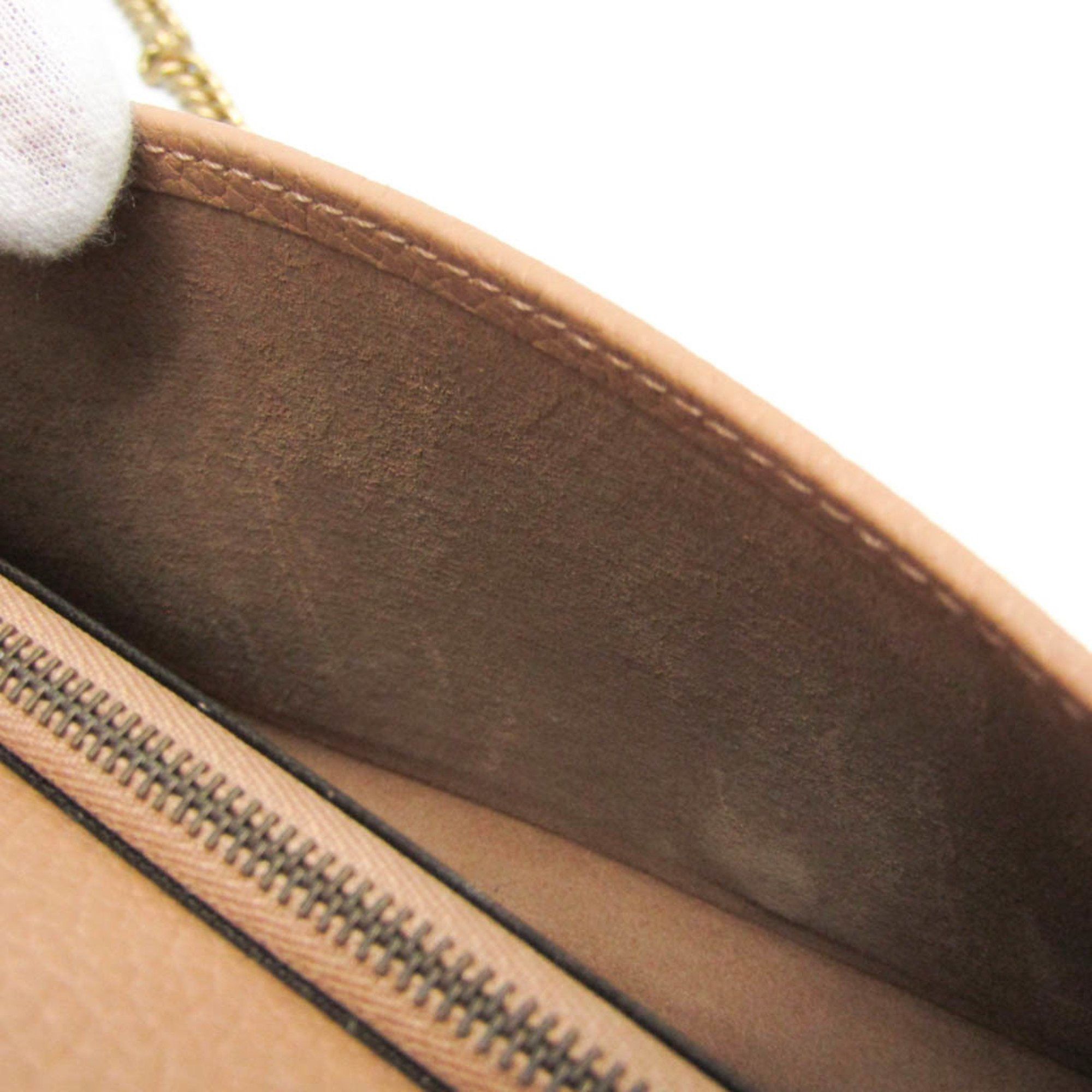 Gucci Gucci Interlocking G 746056 Women's Leather Chain/Shoulder Wallet Light Brown Size ONE SIZE - 12 Thumbnail