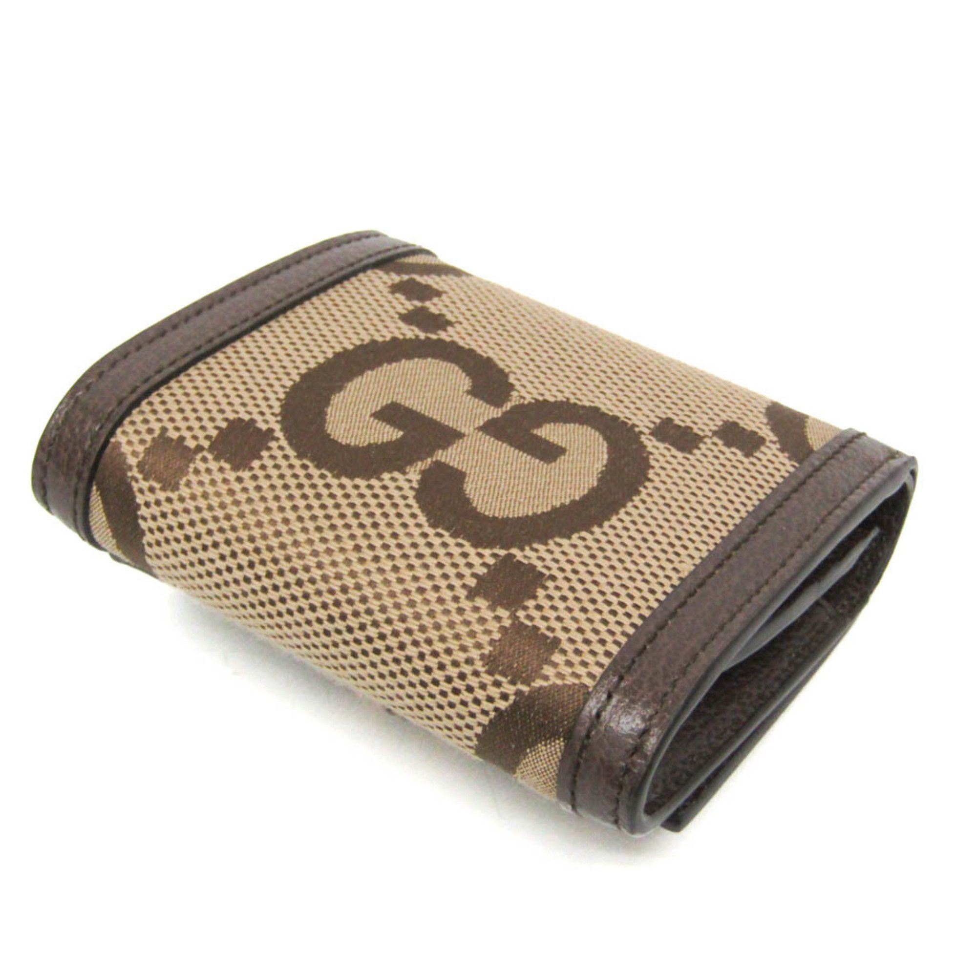 Gucci Gucci Bamboo Diana Jumbo GG 658635 Women's Canvas,Leather Wallet (bi-fold) Beige,Brown Size ONE SIZE - 3 Thumbnail