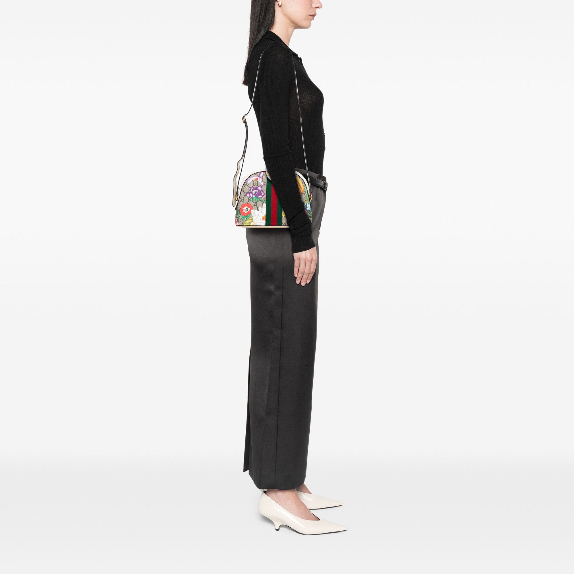 Gucci Gucci Small GG Supreme Web Flora Ophidia Dome Crossbody Size ONE SIZE - 10 Thumbnail