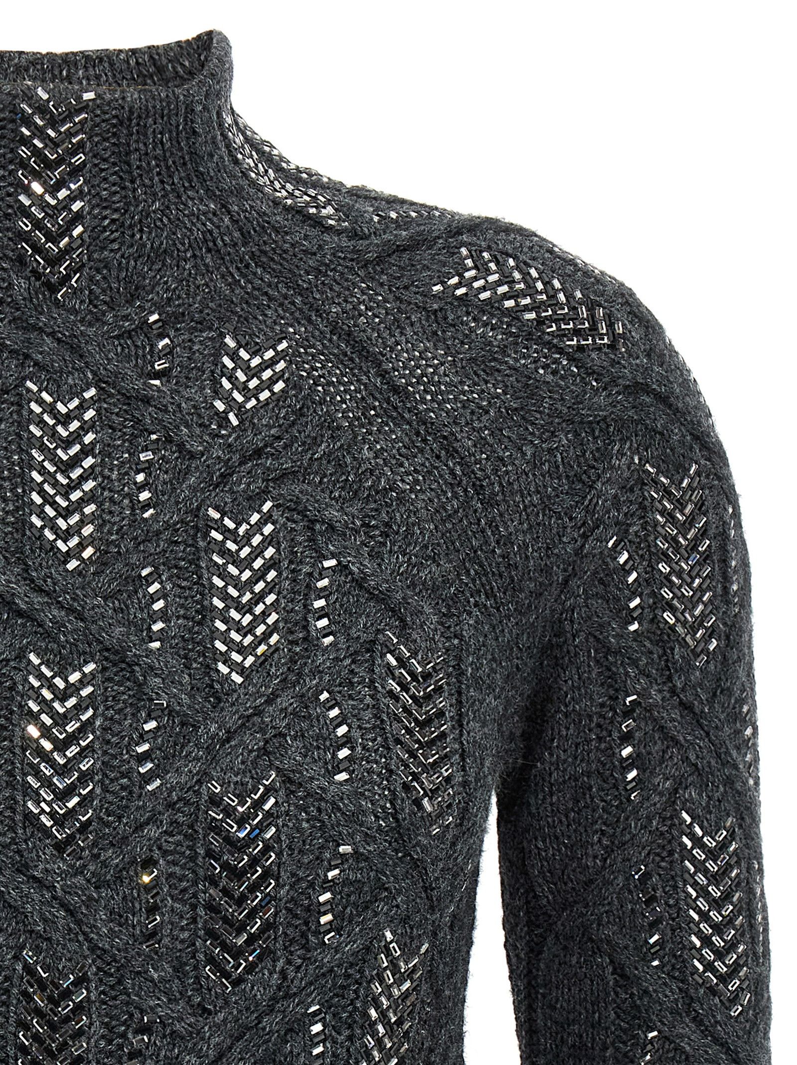 Ermanno Scervino Crystal braid sweater Size M / US 6-8 / IT 42-44 - 3 Thumbnail