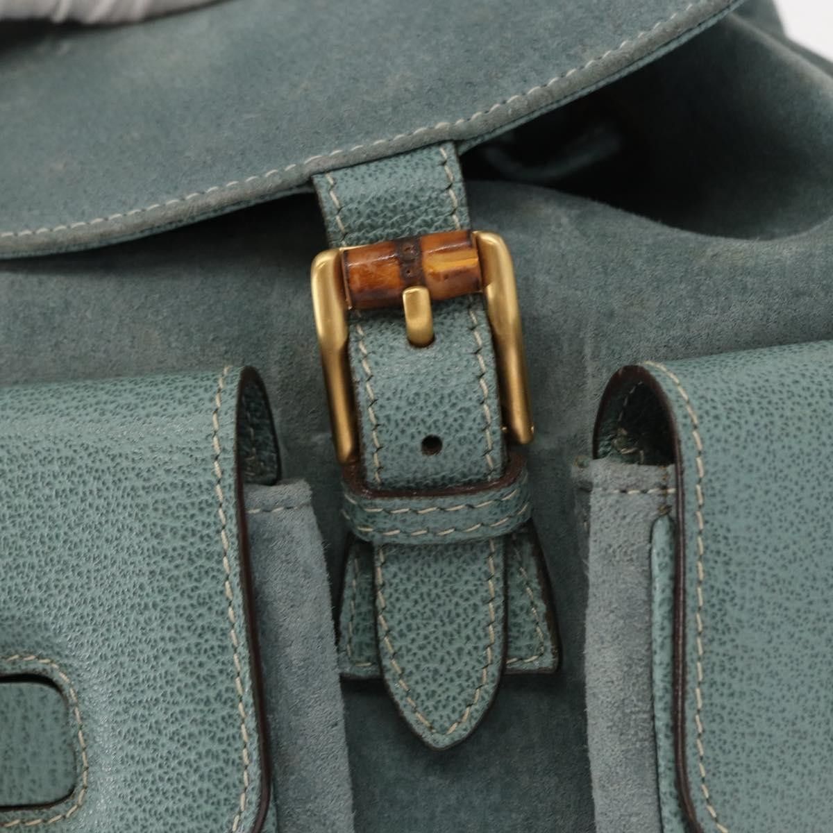 Gucci Gucci Vintage Bamboo Backpack Suede Size ONE SIZE - 14 Thumbnail