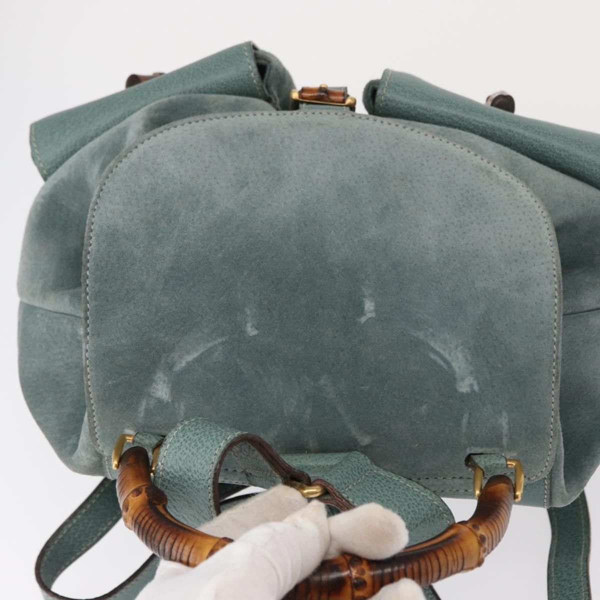 Gucci Gucci Vintage Bamboo Backpack Suede Size ONE SIZE - 16 Thumbnail