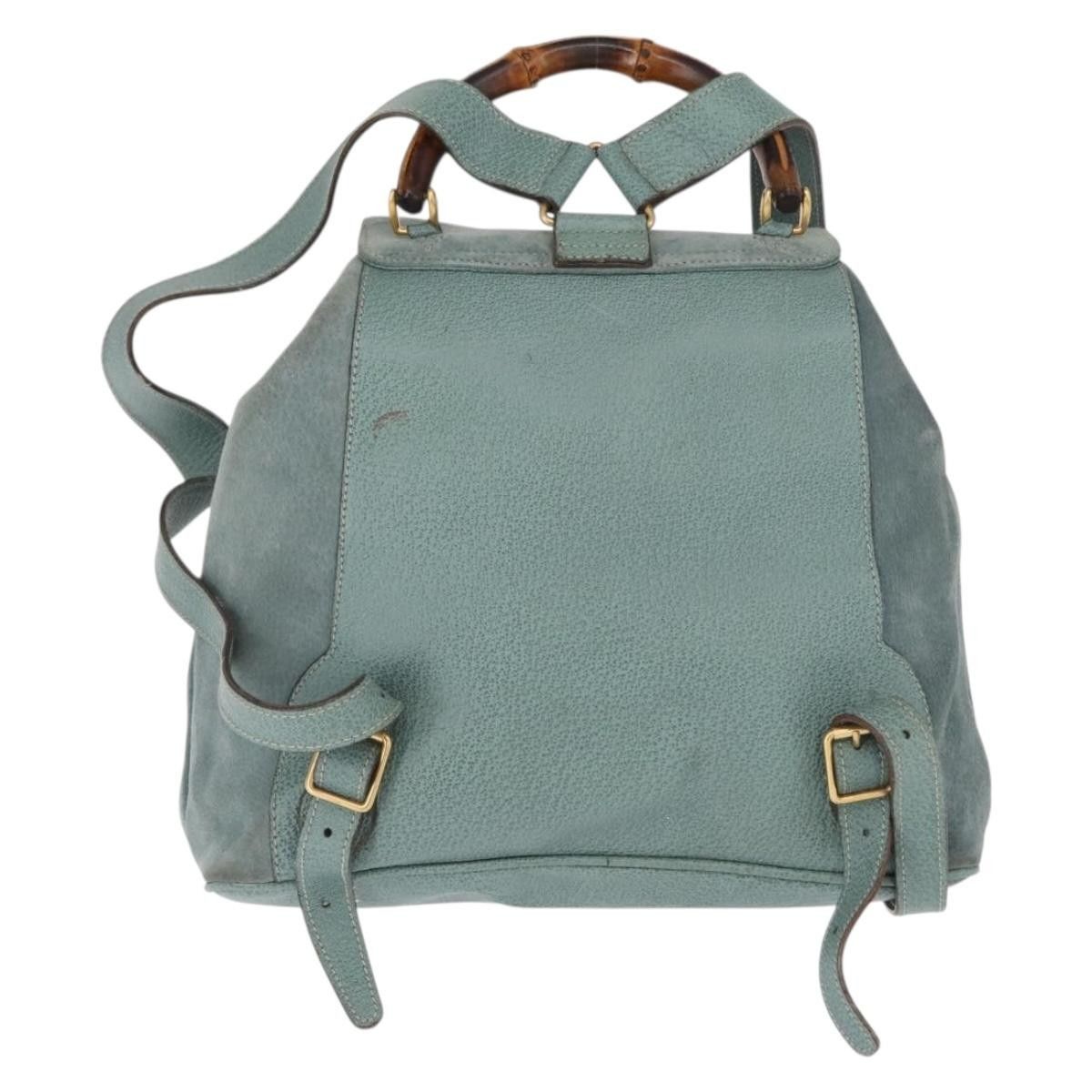 Gucci Gucci Vintage Bamboo Backpack Suede Size ONE SIZE - 2 Thumbnail