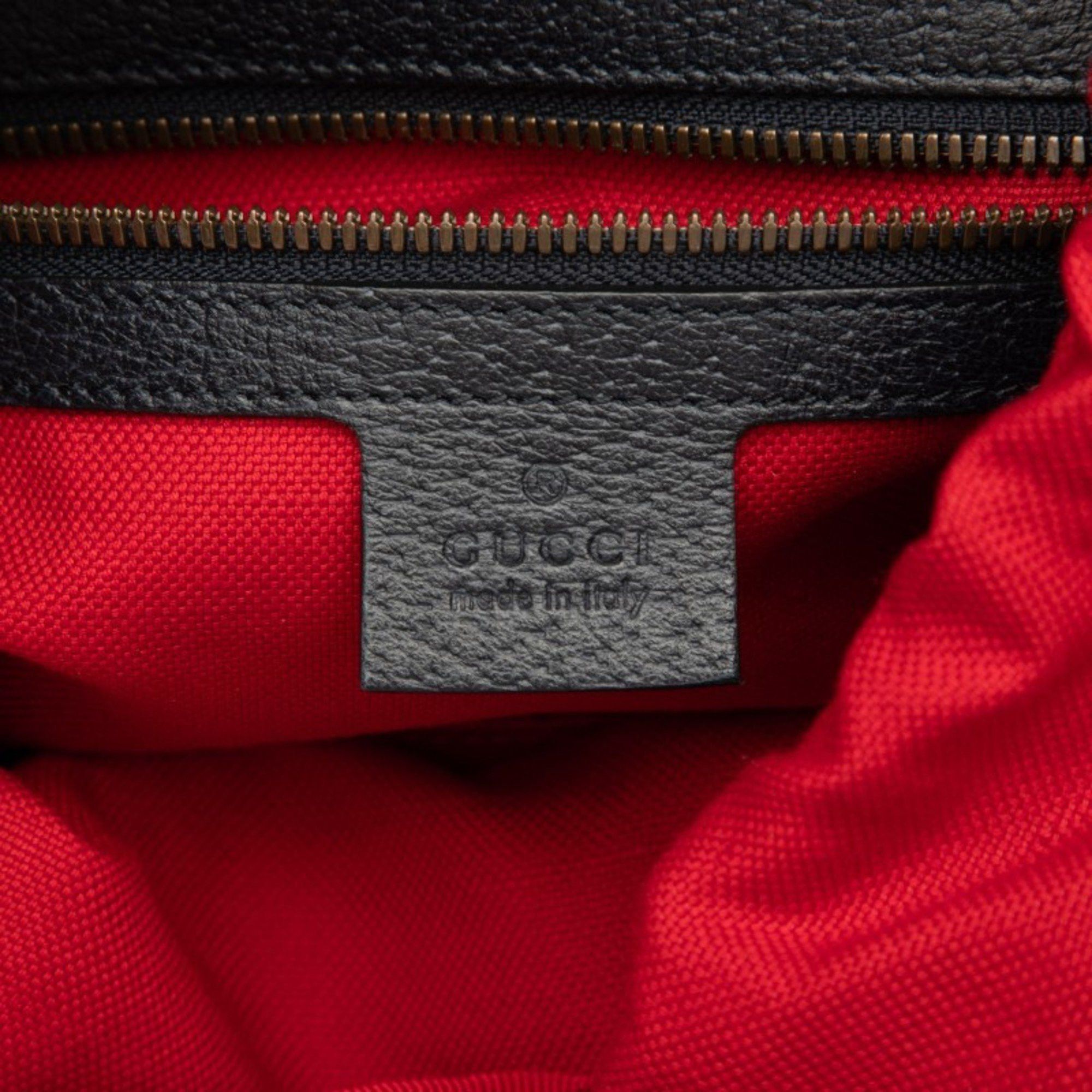 Gucci Gucci GG Wool Backpack 598184 Navy Red Leather Women's GUCCI Size ONE SIZE - 5 Thumbnail