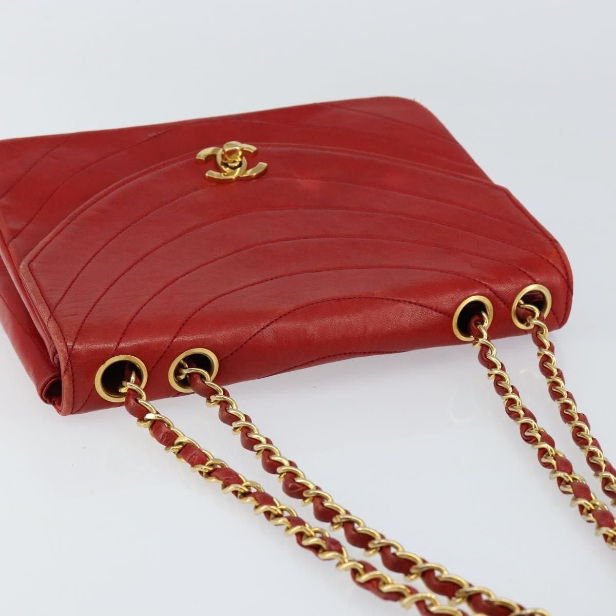 Chanel Chanel Vintage Round Flap Bag Horizontal Quilted Lambskin Size ONE SIZE - 15 Thumbnail