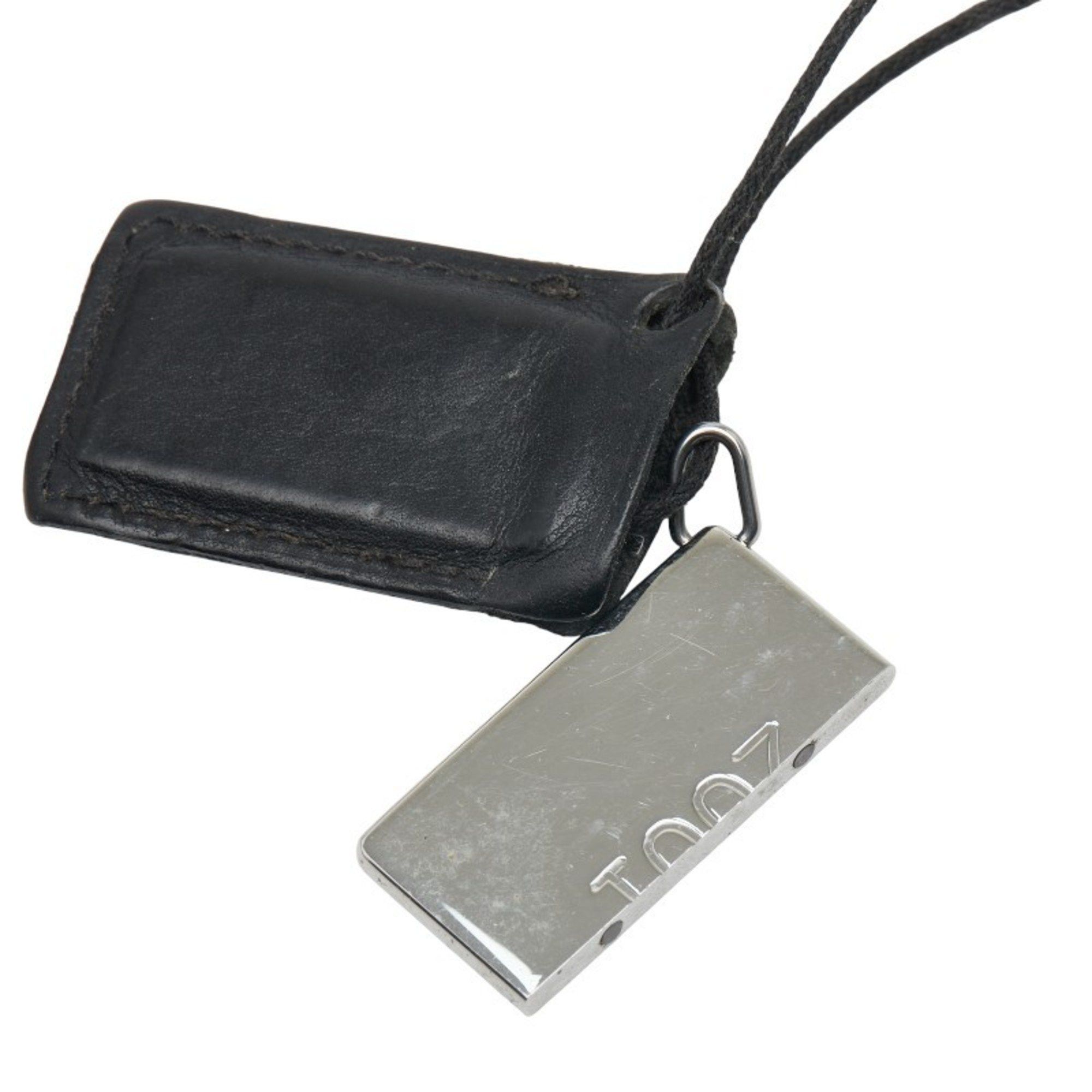 Hermes Hermes Symbol 2001 Pair Necklace in Silver, Black Leather and Metal for Women Size ONE SIZE - 2 Thumbnail