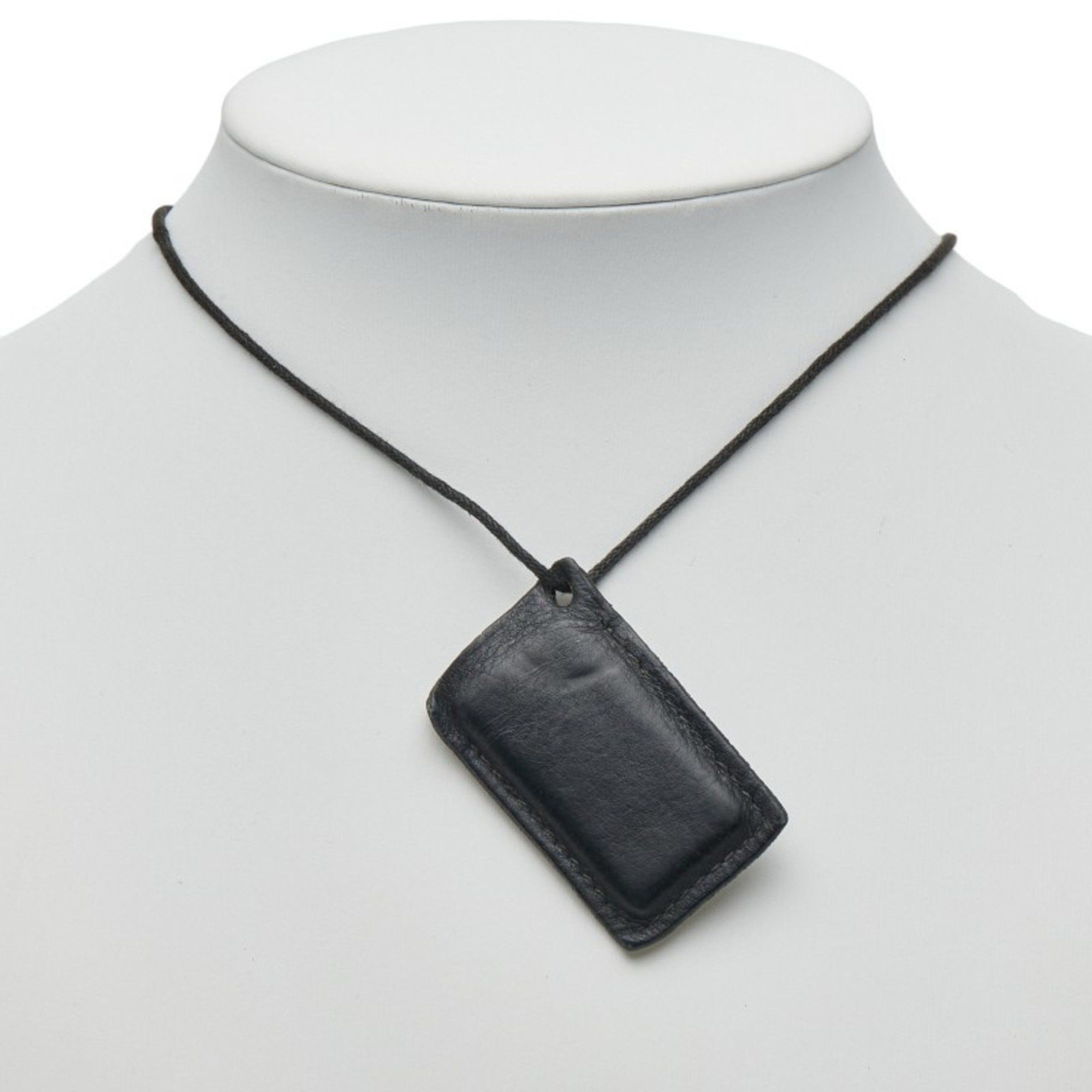 Hermes Hermes Symbol 2001 Pair Necklace in Silver, Black Leather and Metal for Women Size ONE SIZE - 8 Thumbnail