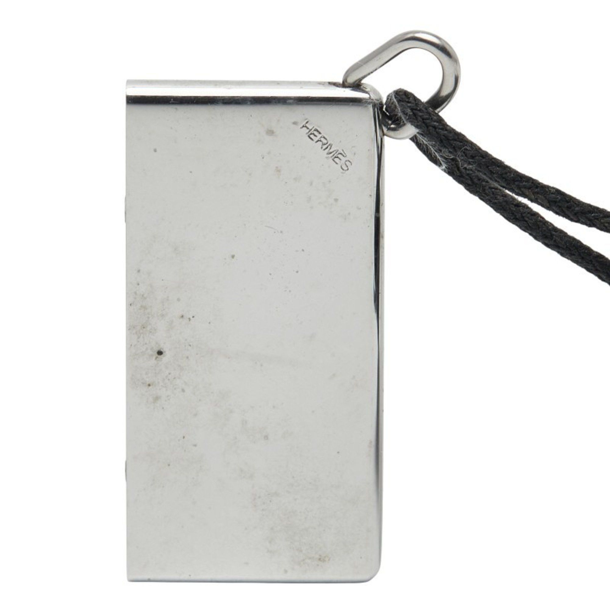 Hermes Hermes Symbol 2001 Pair Necklace in Silver, Black Leather and Metal for Women Size ONE SIZE - 7 Thumbnail