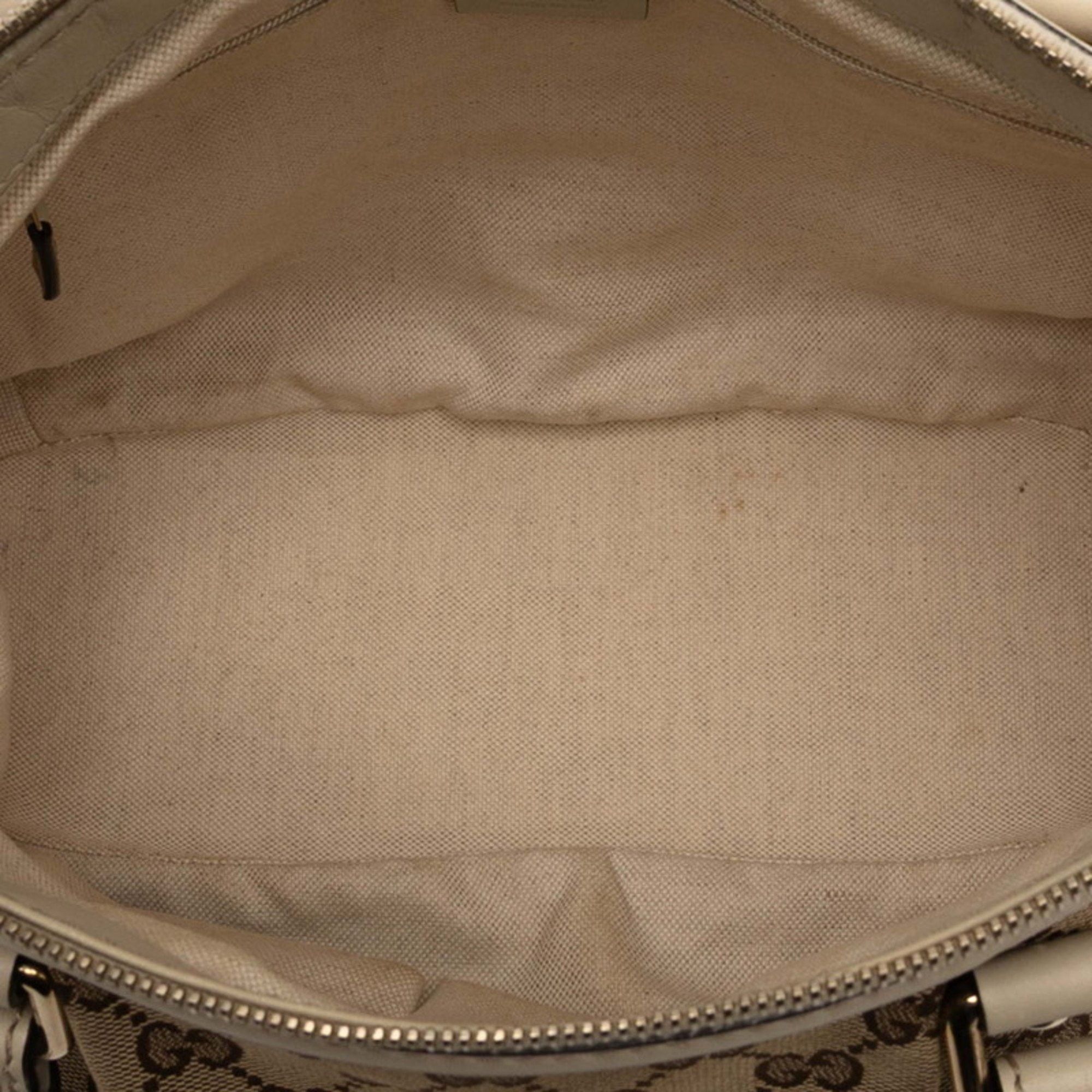 Gucci Gucci GG Canvas Handbag/Shoulder Bag 2WAY 247902 Beige White Leather Women's GUCCI Size ONE SIZE - 4 Thumbnail