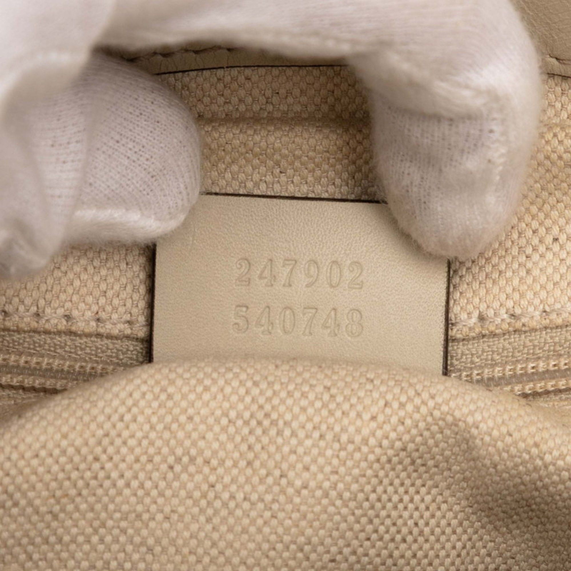 Gucci Gucci GG Canvas Handbag/Shoulder Bag 2WAY 247902 Beige White Leather Women's GUCCI Size ONE SIZE - 6 Thumbnail