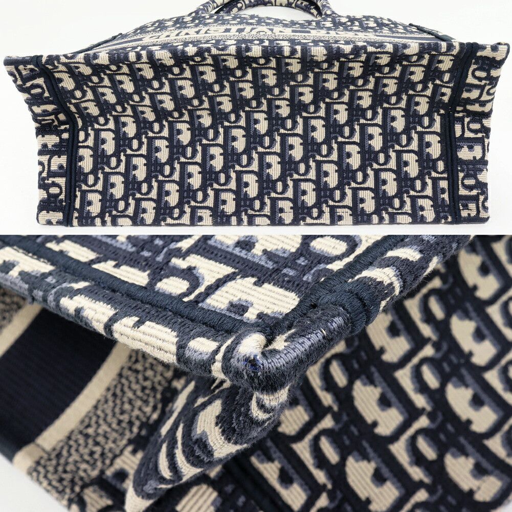 Dior Dior Christian Dior Book Tote Oblique Embroidery Cotton Canvas Tote Bag Cotton Tote Bag M1296ZRIW_M828 DUTY FREE for USA Size ONE SIZE - 5 Thumbnail