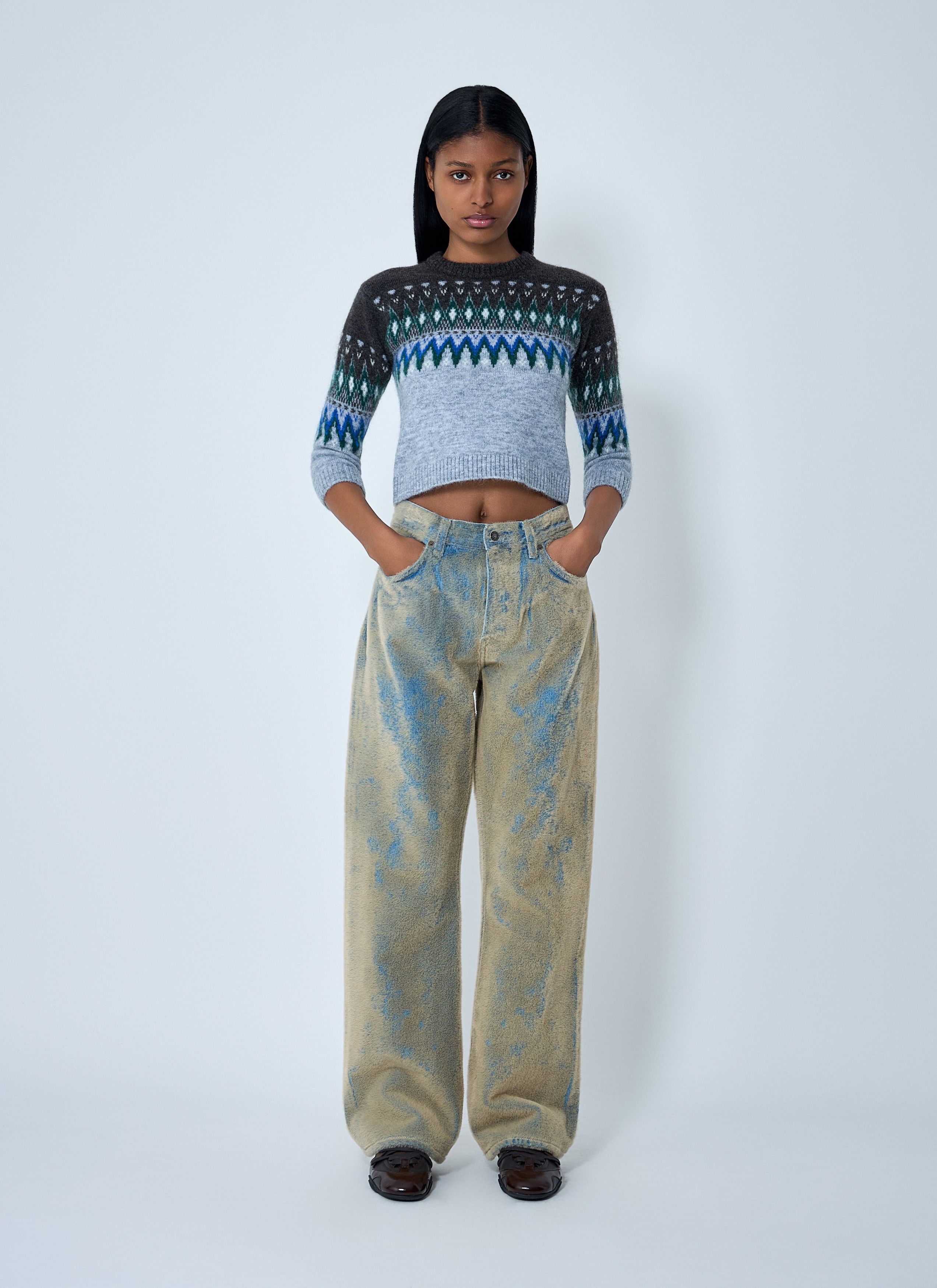 Acne Studios Flocked Denim Jeans Size 28" / US 6 / IT 42 - 2 Thumbnail