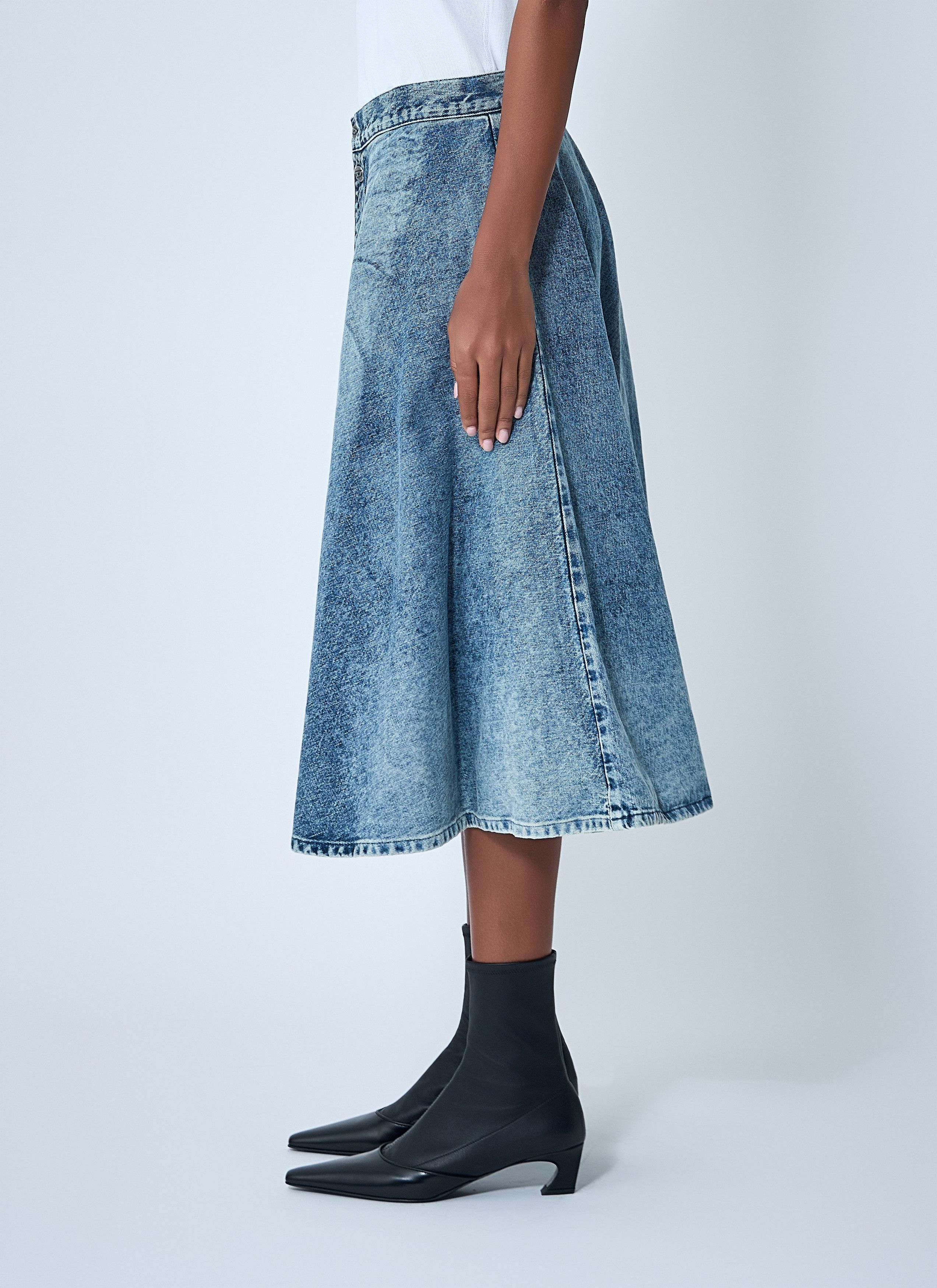 Diesel De-Annet-Fsh Midi Skirt Size 26" / US 2 / IT 38 - 3 Thumbnail