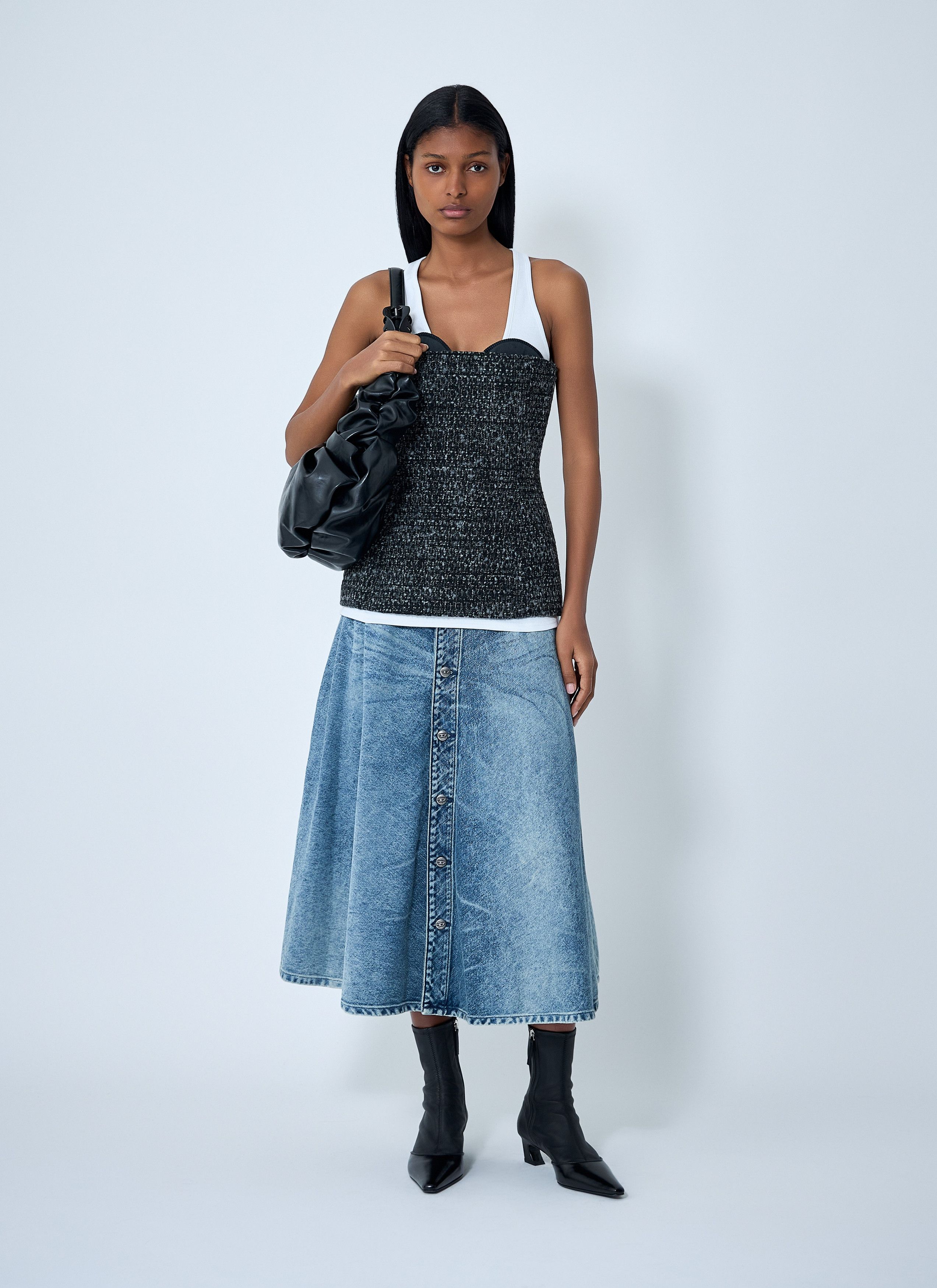 Diesel De-Annet-Fsh Midi Skirt Size 28" / US 6 / IT 42 - 2 Thumbnail