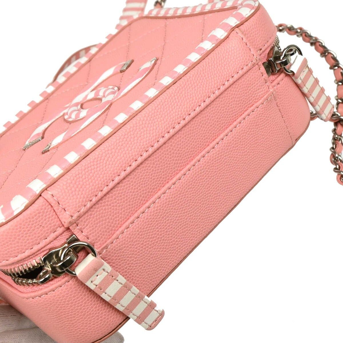 Chanel Chanel Filigree Vanity Case Quilted Caviar with Striped Leather Size ONE SIZE - 9 Thumbnail