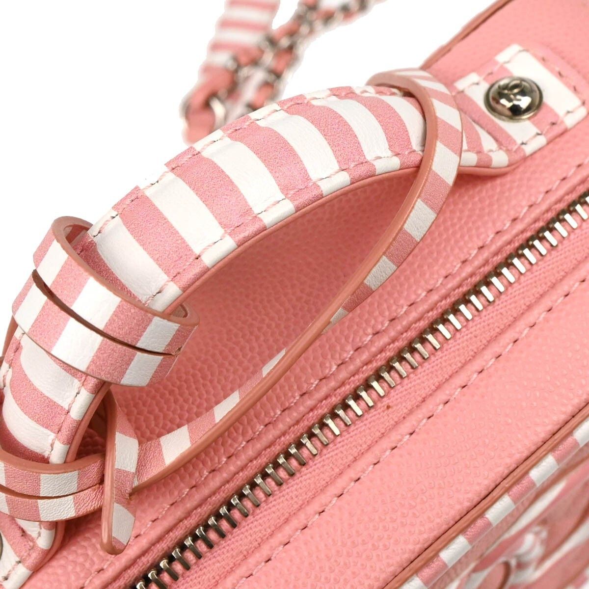Chanel Chanel Filigree Vanity Case Quilted Caviar with Striped Leather Size ONE SIZE - 7 Thumbnail