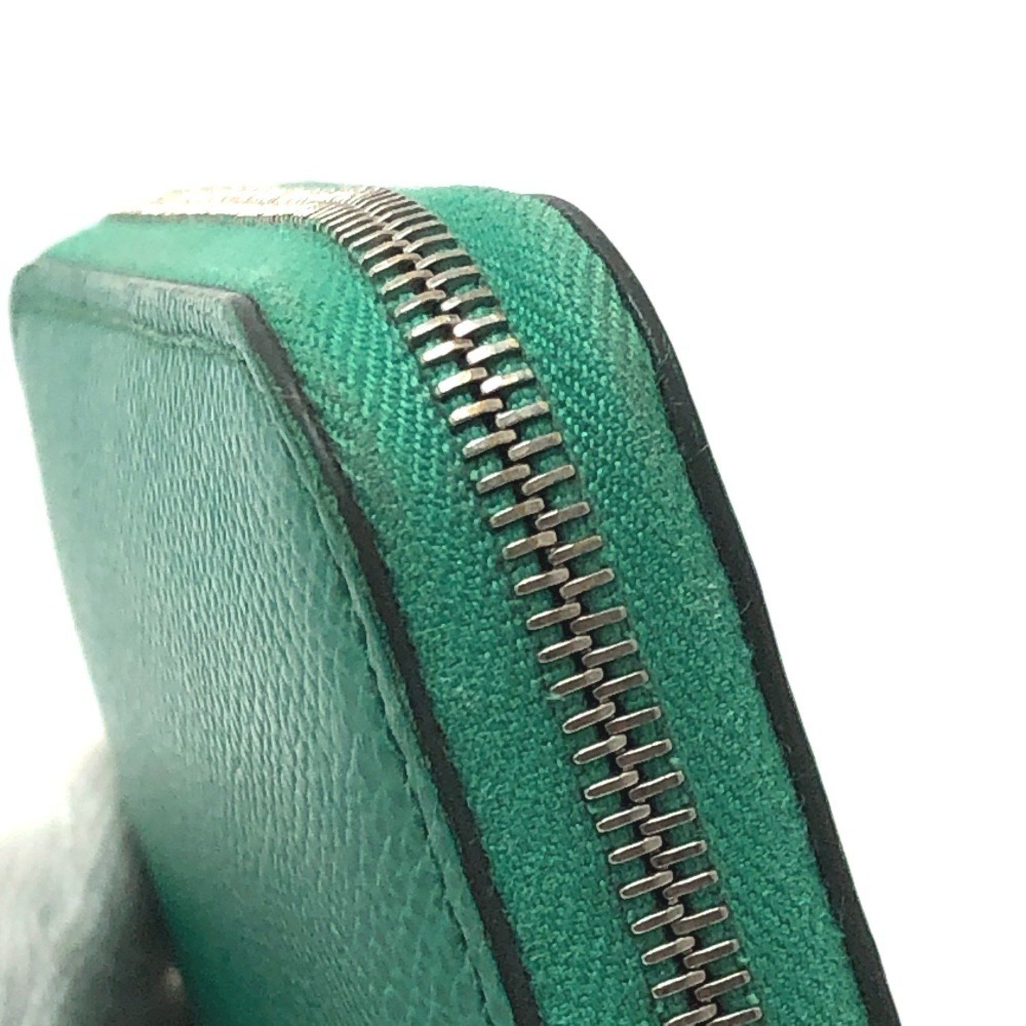 Hermes HERMES Azap Compact Silkin Round Wallet, Bi-fold Epsom Leather, Women's, Vert Jade Green Size ONE SIZE - 7 Thumbnail