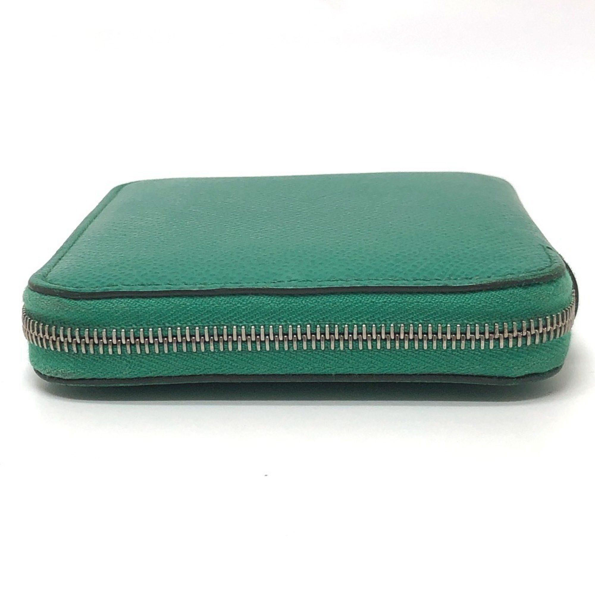 Hermes HERMES Azap Compact Silkin Round Wallet, Bi-fold Epsom Leather, Women's, Vert Jade Green Size ONE SIZE - 4 Thumbnail