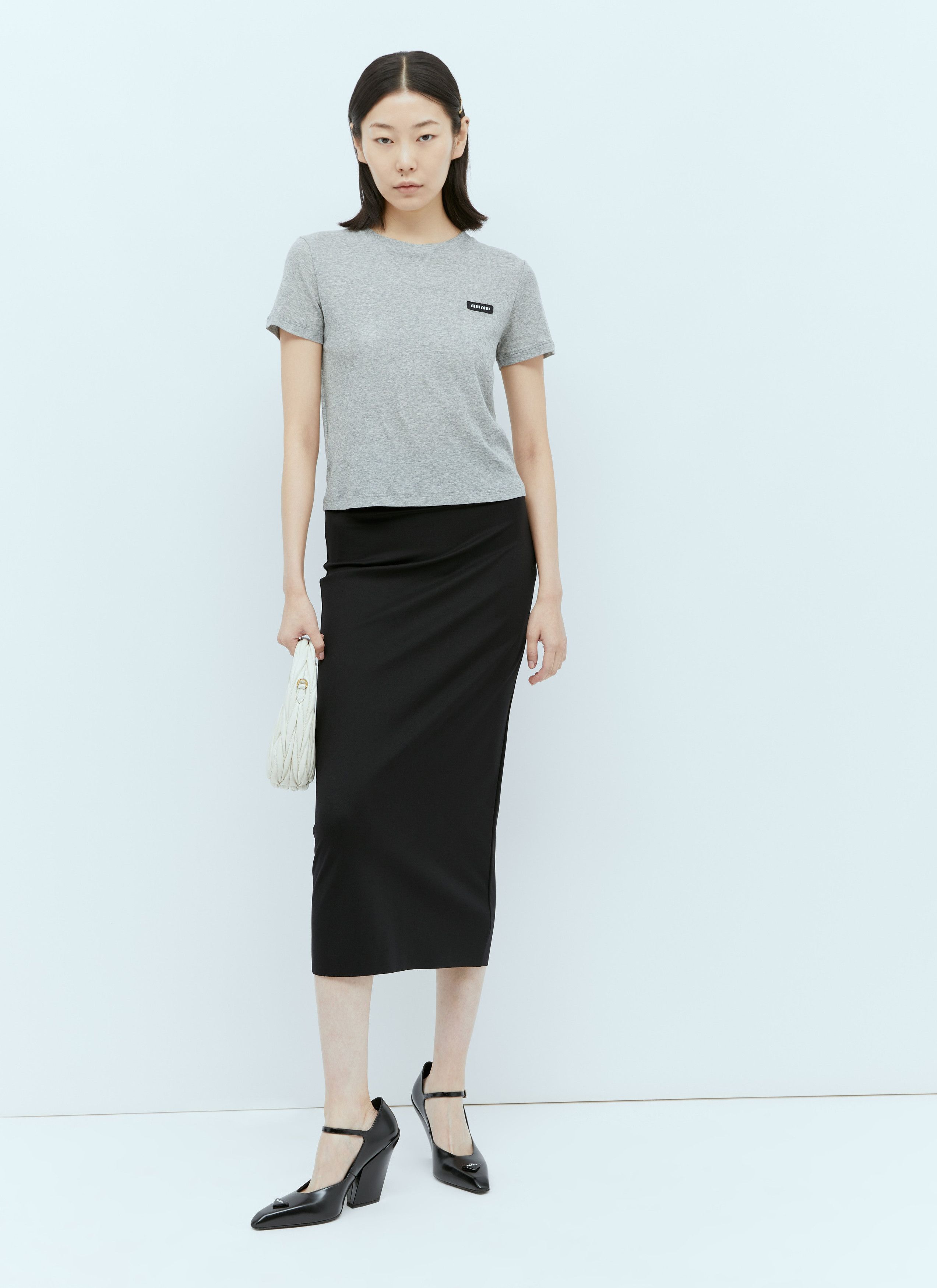 Miu Miu Logo Patch T-Shirt Size S / US 4 / IT 40 - 4 Thumbnail