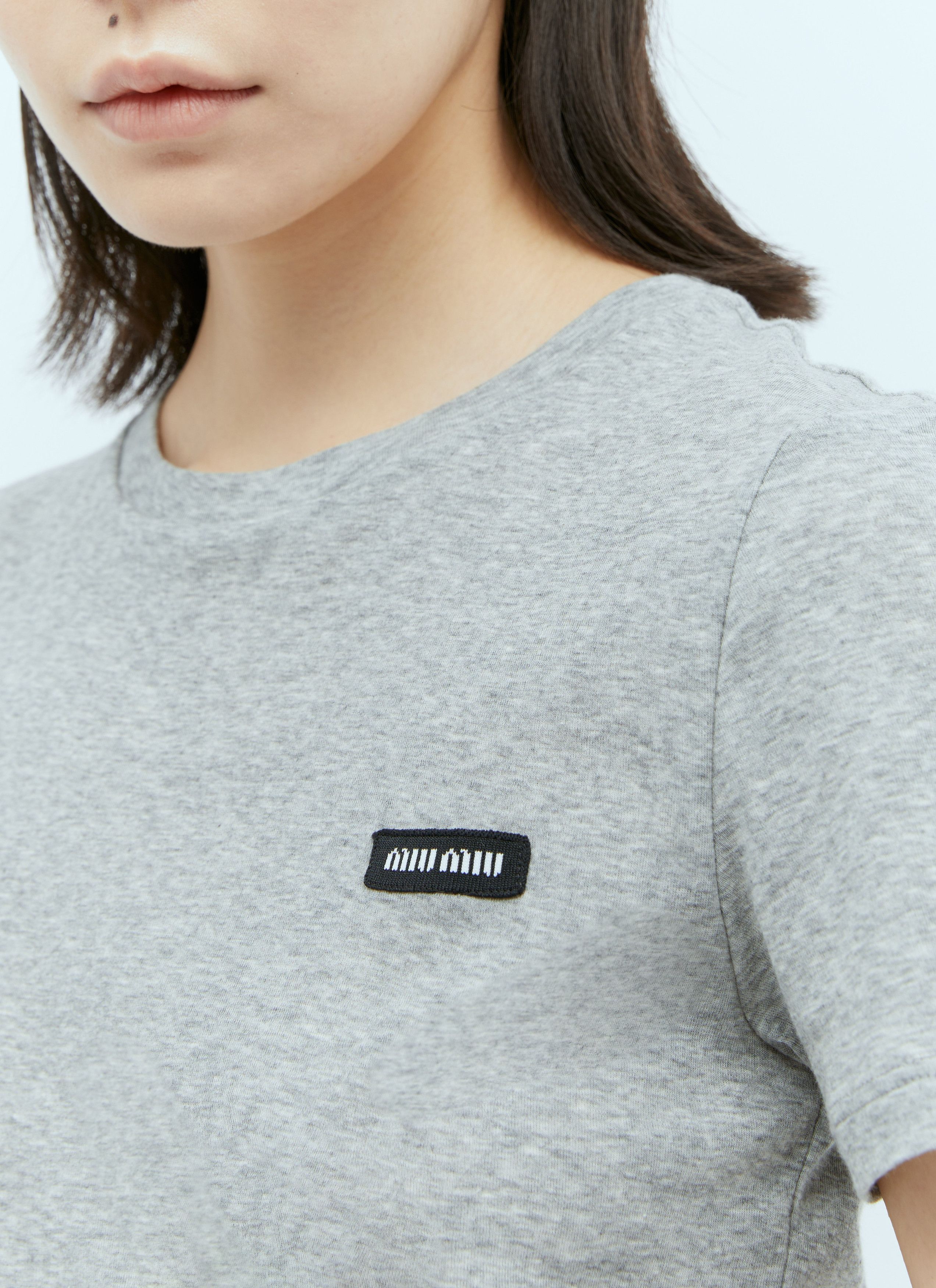 Miu Miu Logo Patch T-Shirt Size XS / US 0-2 / IT 36-38 - 5 Thumbnail