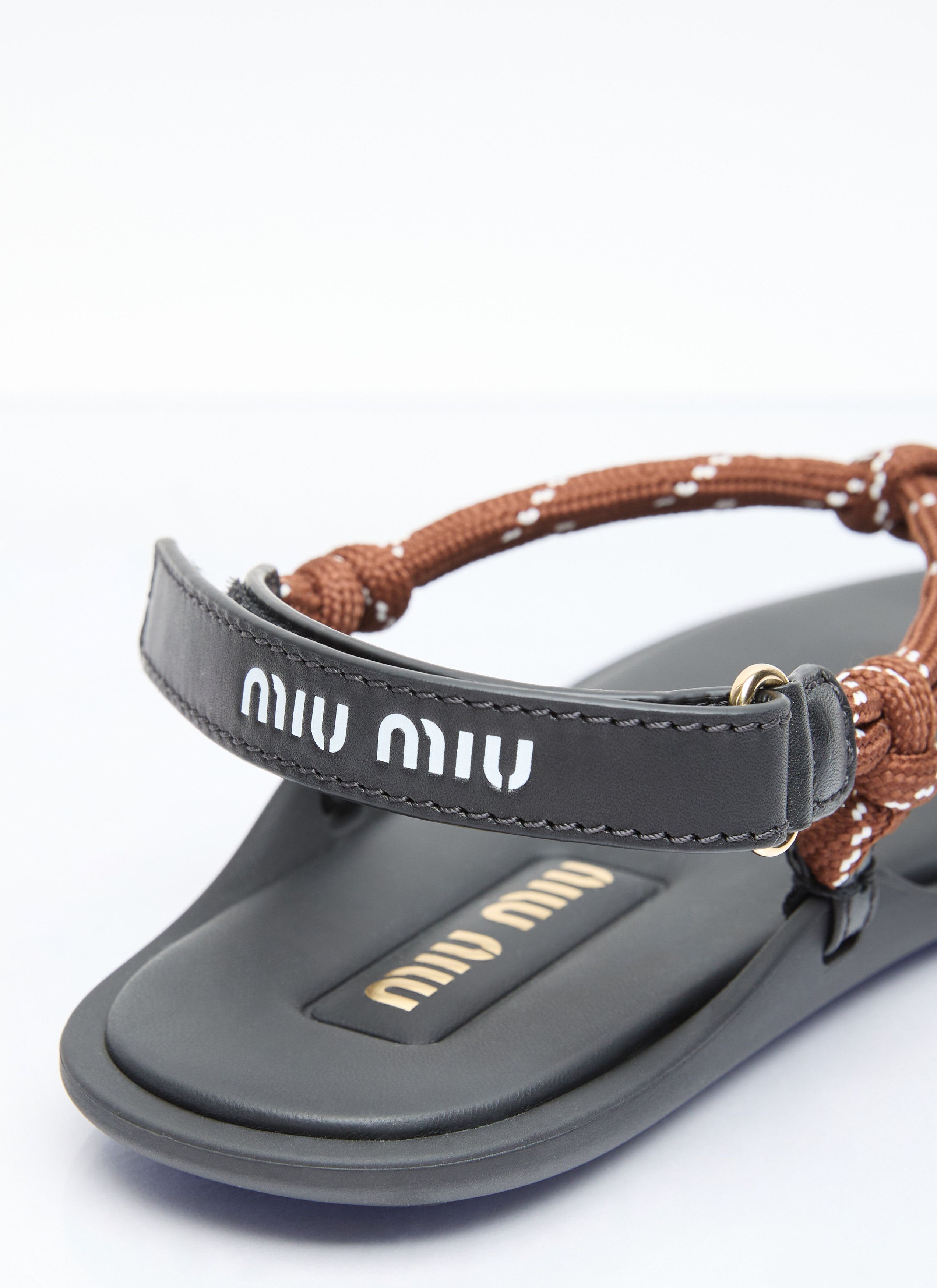 Miu Miu Riviere Cord And Leather Sandals Size US 6 / IT 36 - 5 Thumbnail