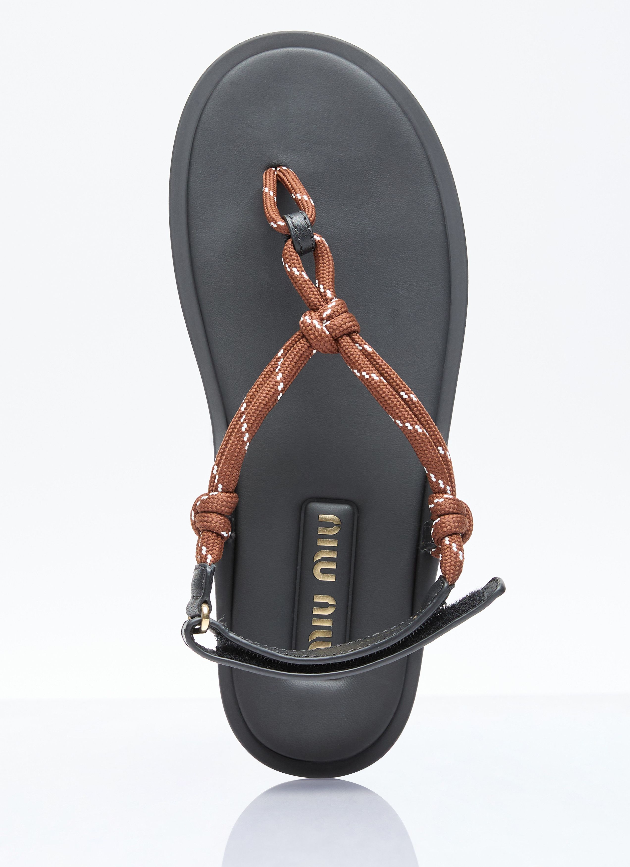 Miu Miu Riviere Cord And Leather Sandals Size US 6 / IT 36 - 7 Thumbnail