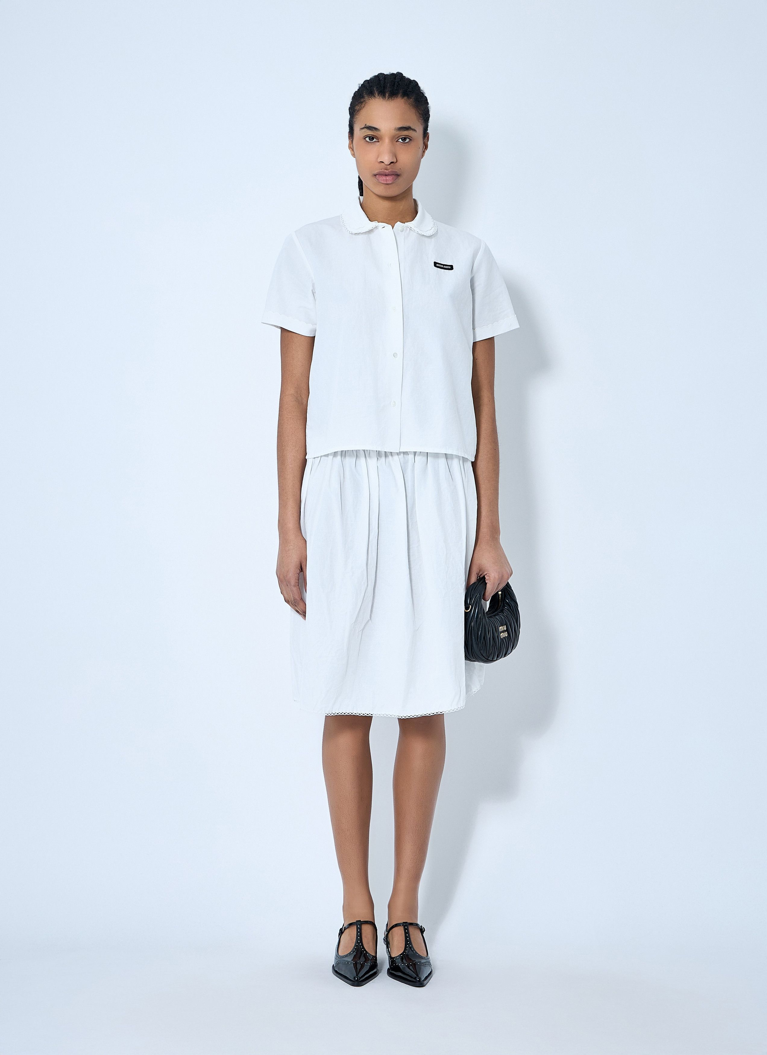 Miu Miu Logo Patch Shirt Size M / US 6-8 / IT 42-44 - 2 Thumbnail