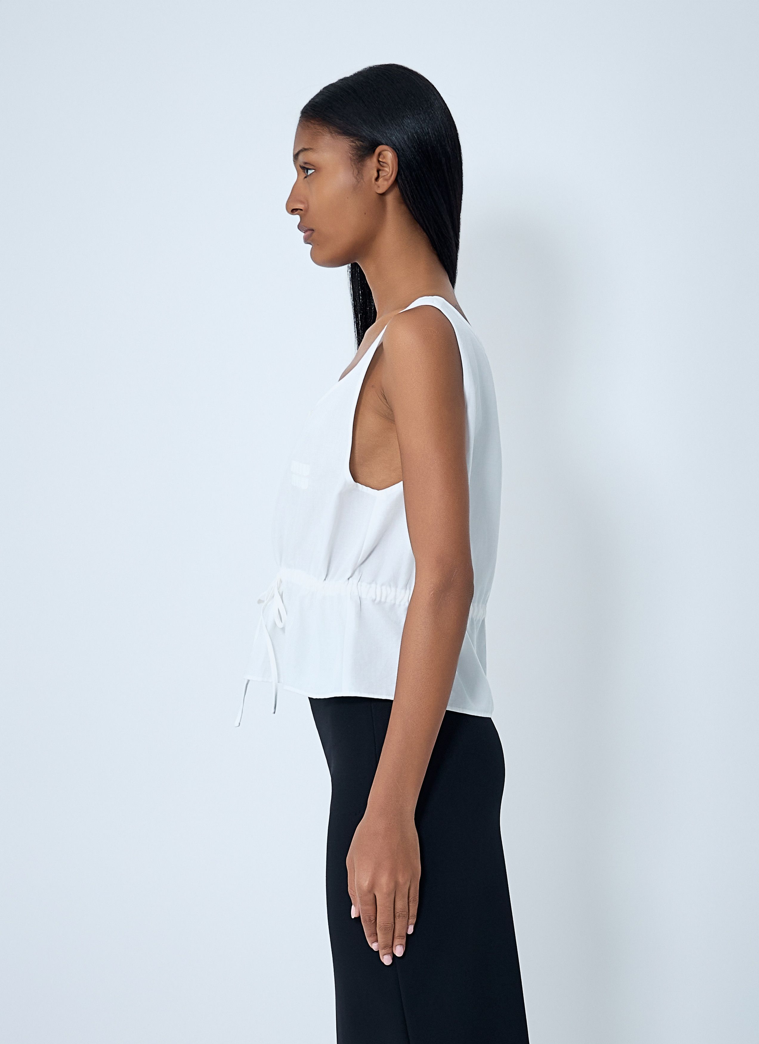 Miu Miu Logo Motif Drawstring Top Size M / US 6-8 / IT 42-44 - 3 Thumbnail