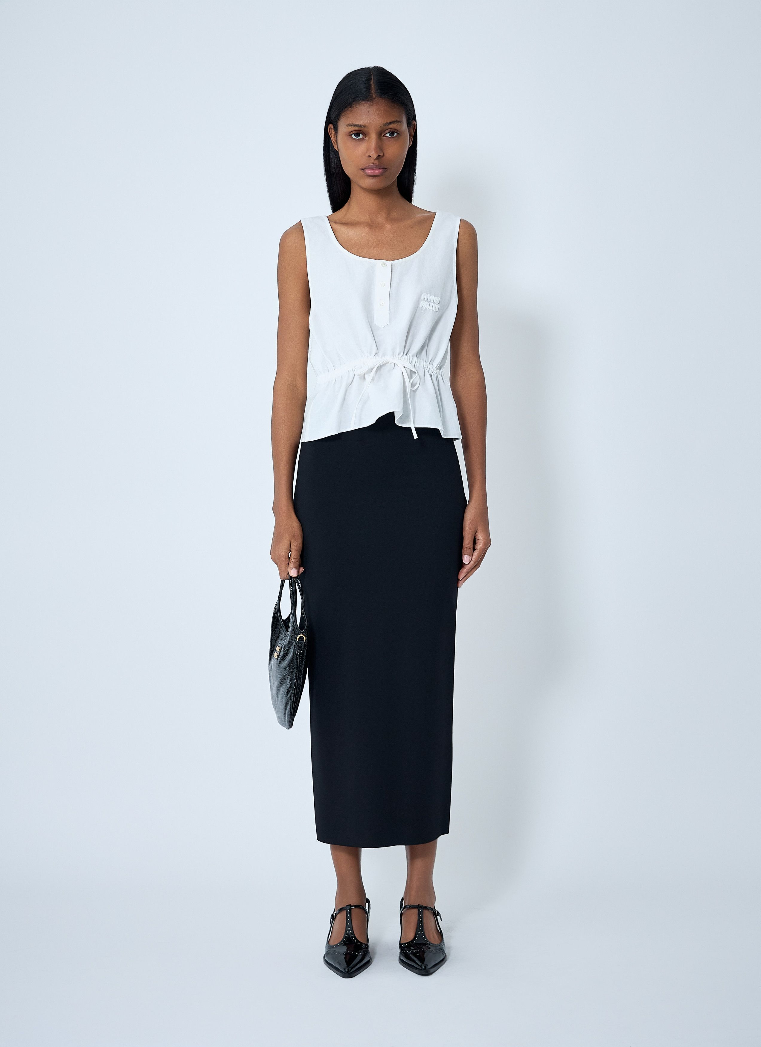 Miu Miu Logo Motif Drawstring Top Size M / US 6-8 / IT 42-44 - 2 Thumbnail