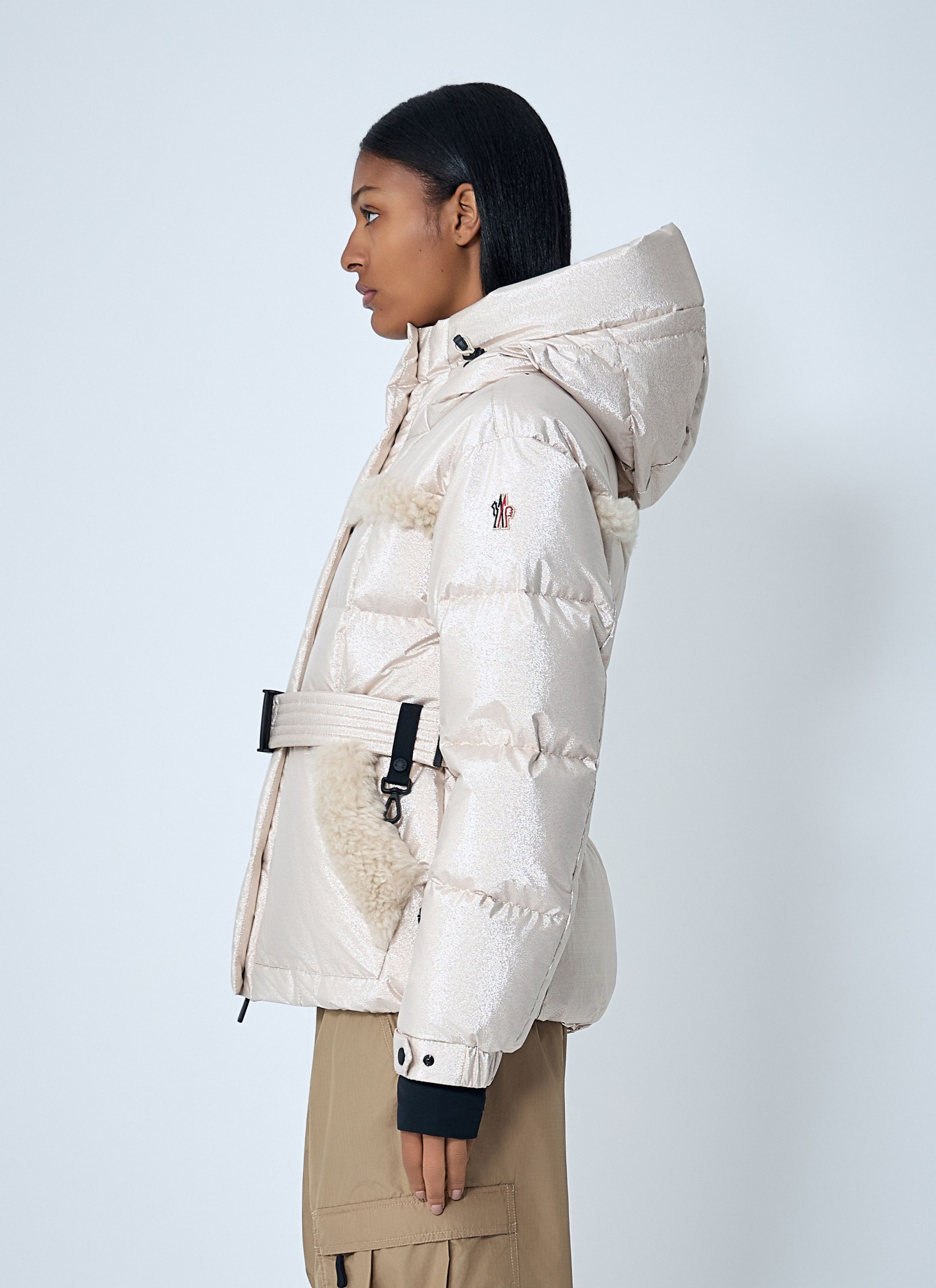 Moncler Grenoble Belted Down Jacket With Faux Fur Trim Size M / US 6-8 / IT 42-44 - 3 Thumbnail