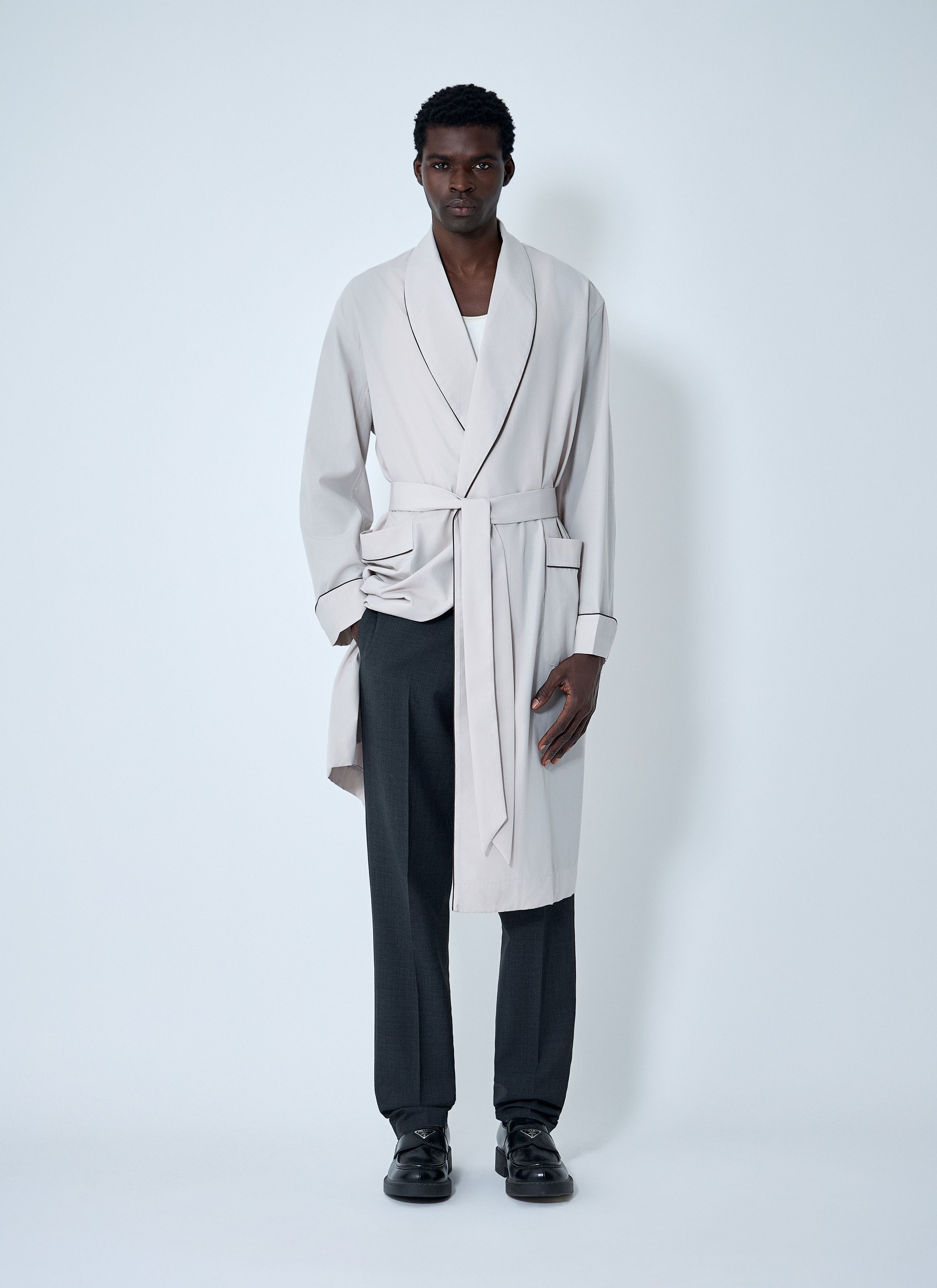Prada Limestone Robe Coat Size US M / EU 48-50 / 2 - 2 Thumbnail