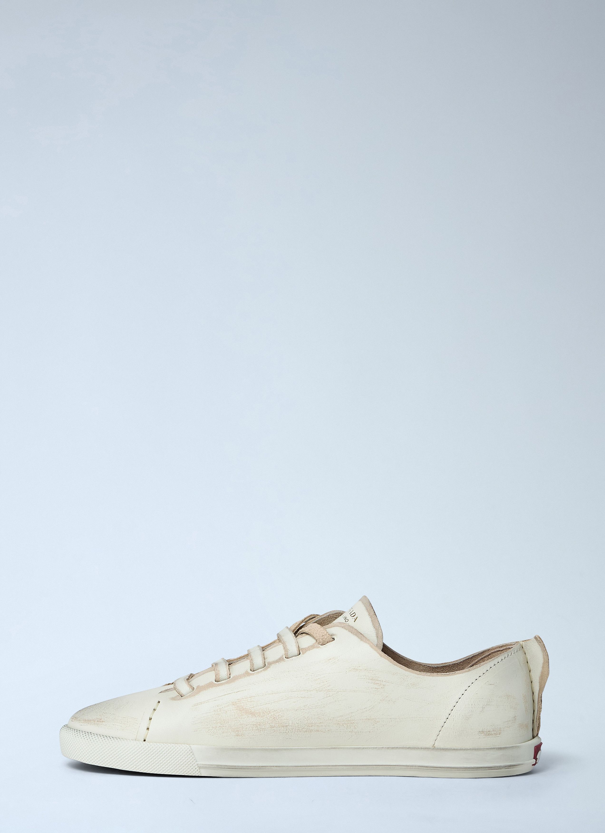 Prada Antiqued Leather Sneakers Size US 6 / IT 36 - 4 Thumbnail
