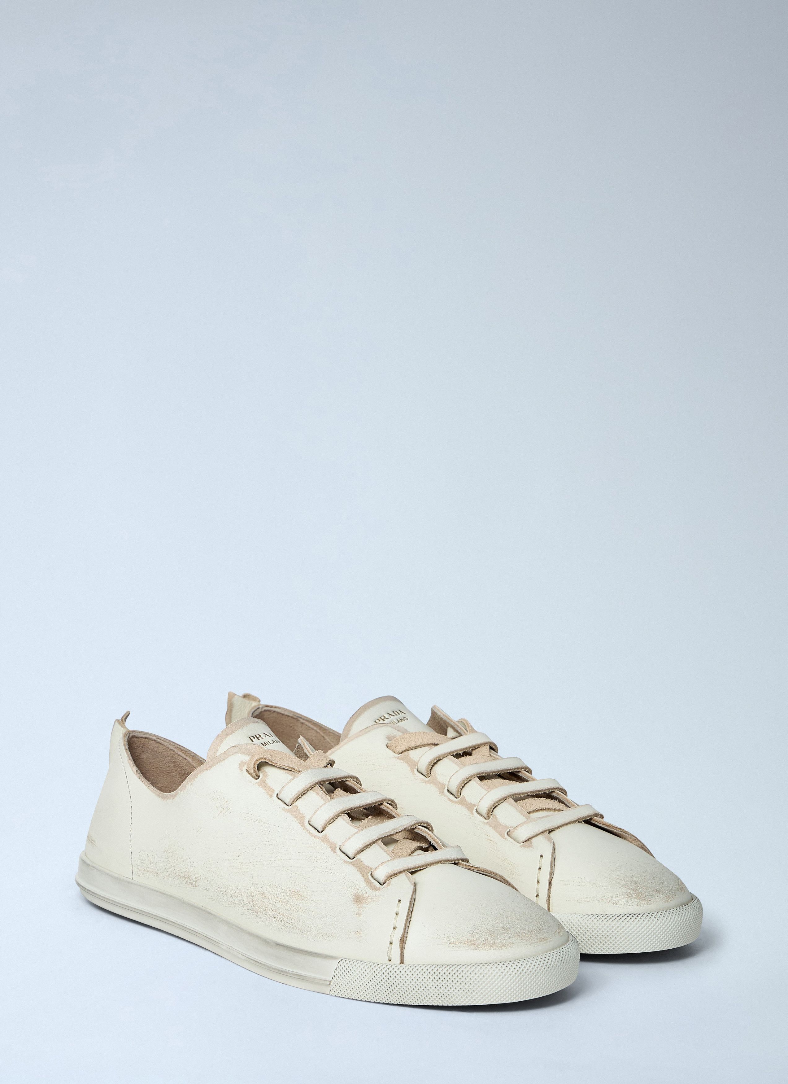 Prada Antiqued Leather Sneakers Size US 6 / IT 36 - 2 Thumbnail